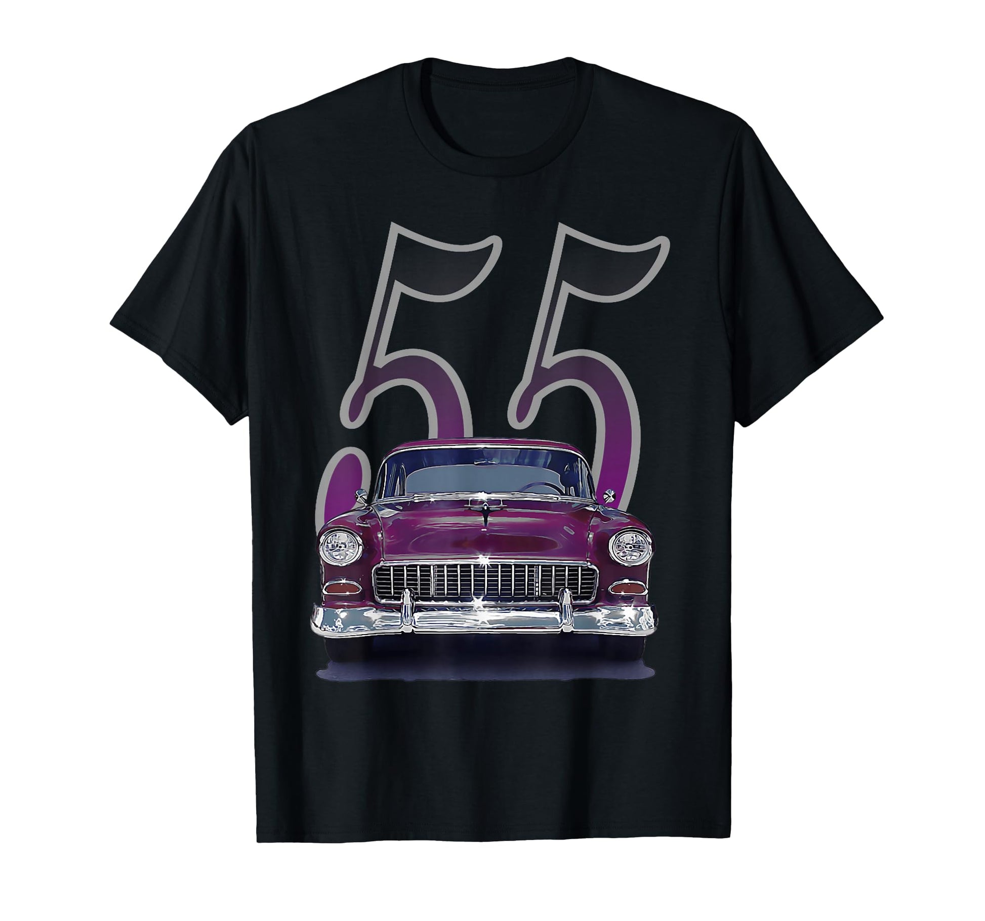1955 55 Bel Air 50S Silhouette Old Hot T-Shirt - Unique Graphic for Adults - T-Shirt, Sweatshirt, Hoodie