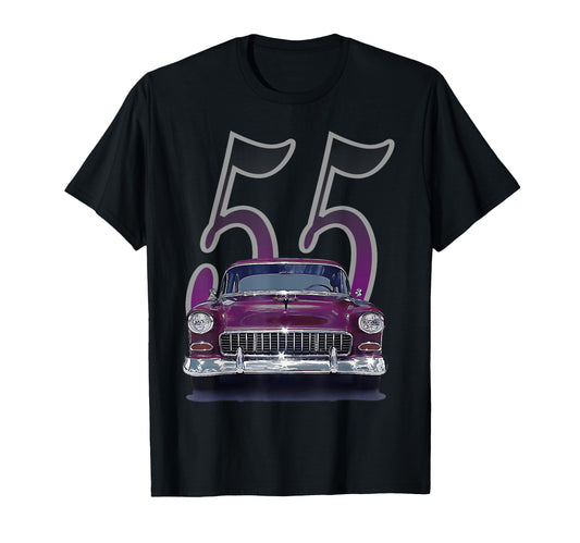 1955 55 Bel Air 50S Silhouette Old Hot T-Shirt - Unique Graphic for Adults - T-Shirt, Sweatshirt, Hoodie