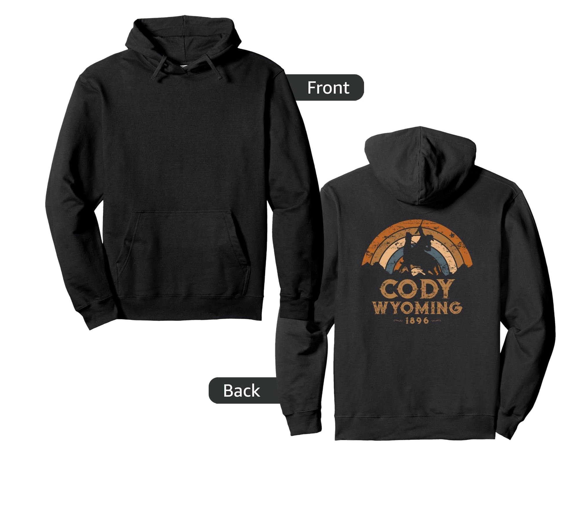 Cody Wyoming Wy Western Cowboy Hoodie - Unique Graphic Unisex - T-Shirt, Sweatshirt, Hoodie