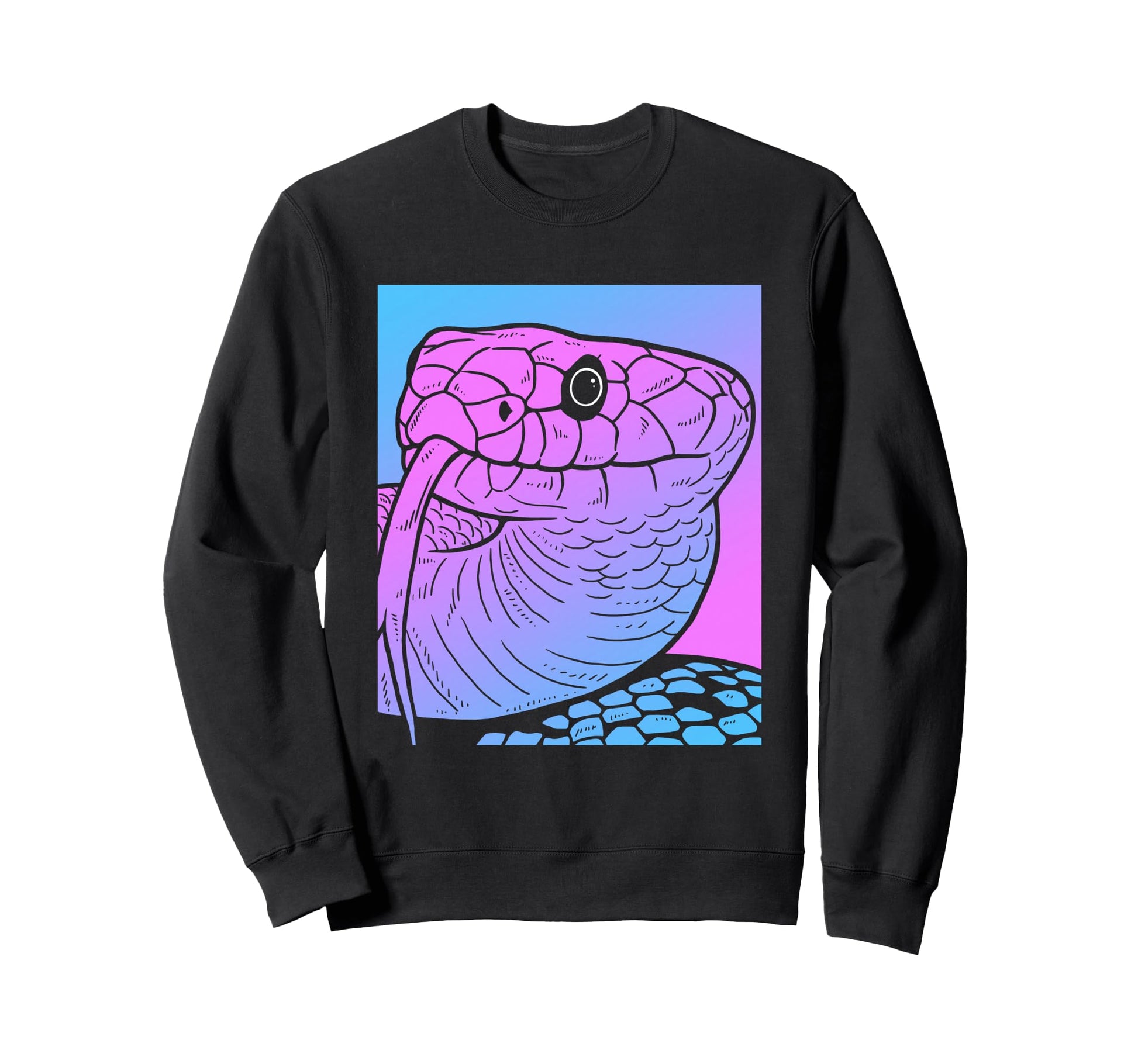 Vaporwave Snake Aesthetic Pastel Sweatshirt - Minimalist Print for Adults - T-Shirt, Sweatshirt, Hoodie
