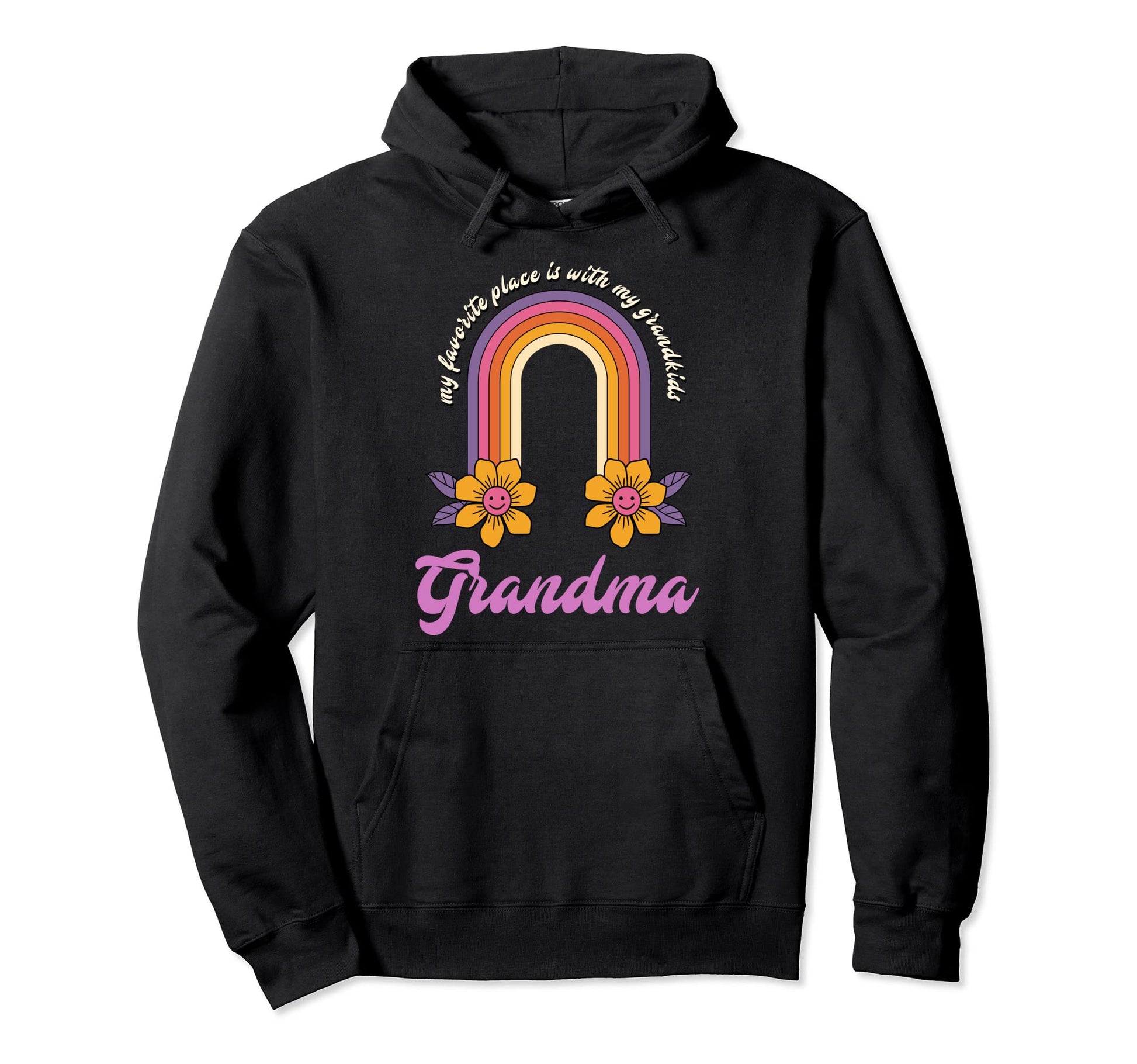 Grandma Loves Grandkids Nana Birthday Hoodie - Custom Art Print for Adults - T-Shirt, Sweatshirt, Hoodie