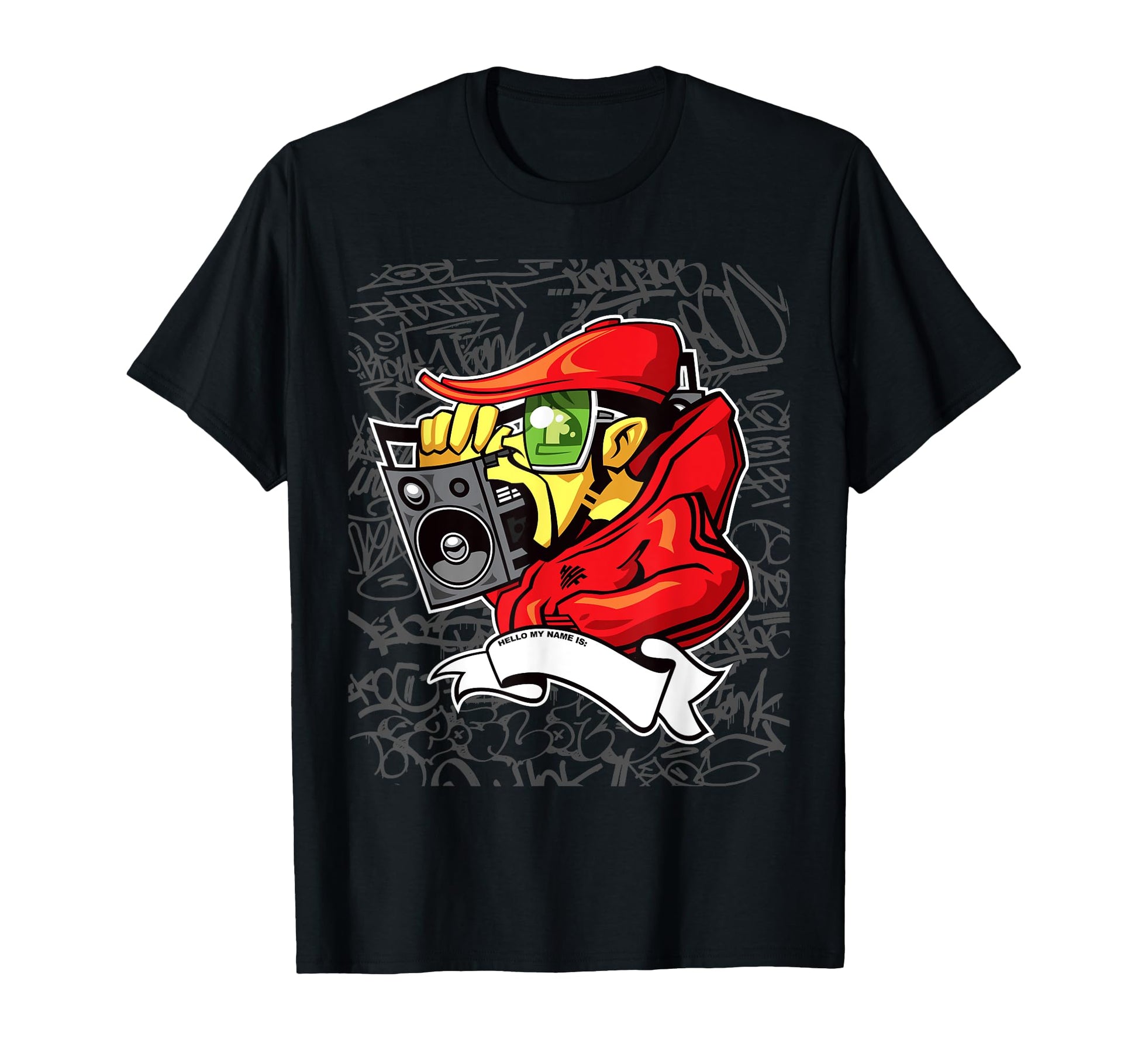 Hip Hop B Graffiti Character Old T-Shirt - Unique Graphic for Adults - T-Shirt, Sweatshirt, Hoodie