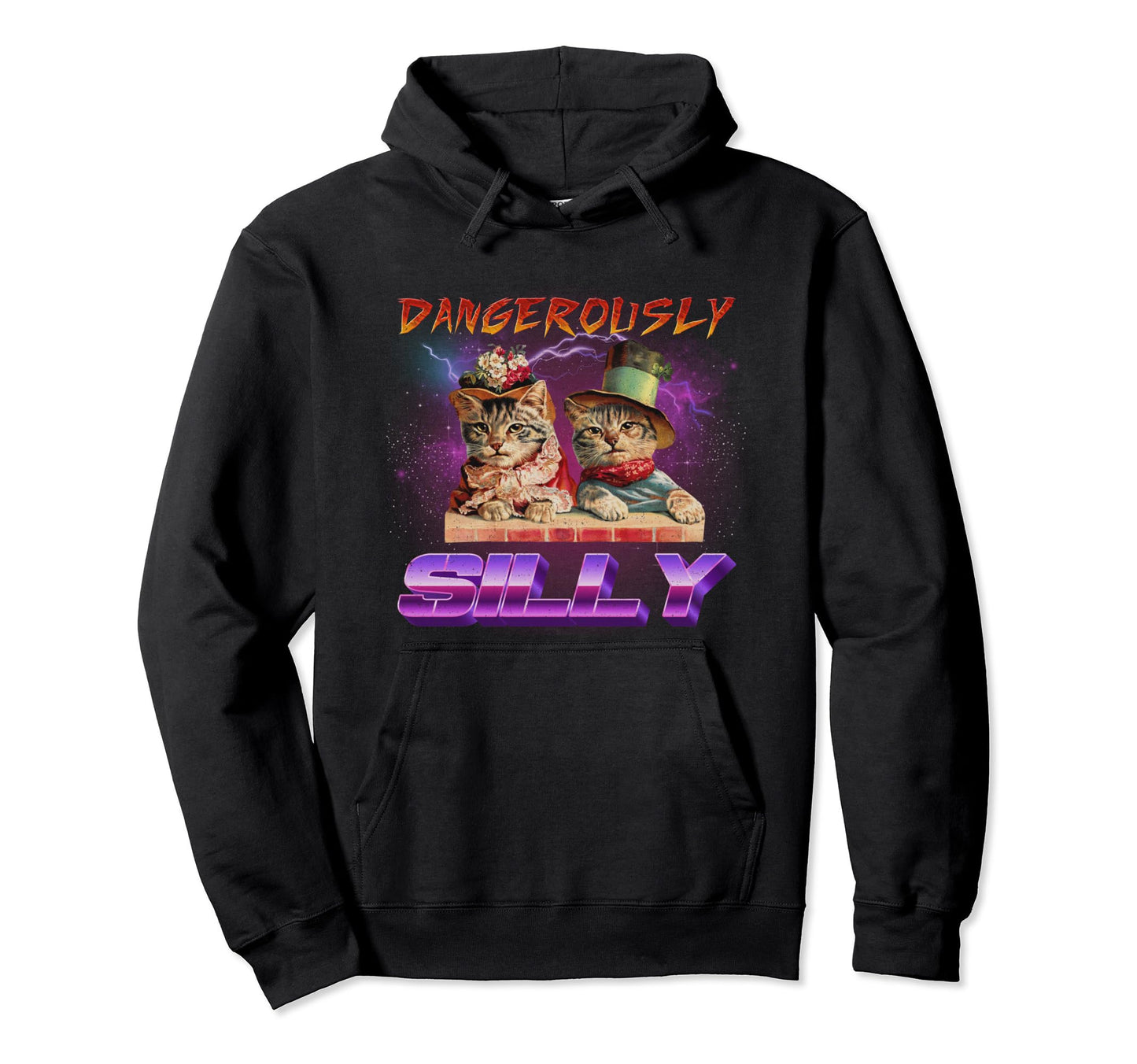 Funny Cat Meme Vaporwave Aesthetic Hoodie - Casual Everyday Wear Unisex - T-Shirt, Sweatshirt, Hoodie