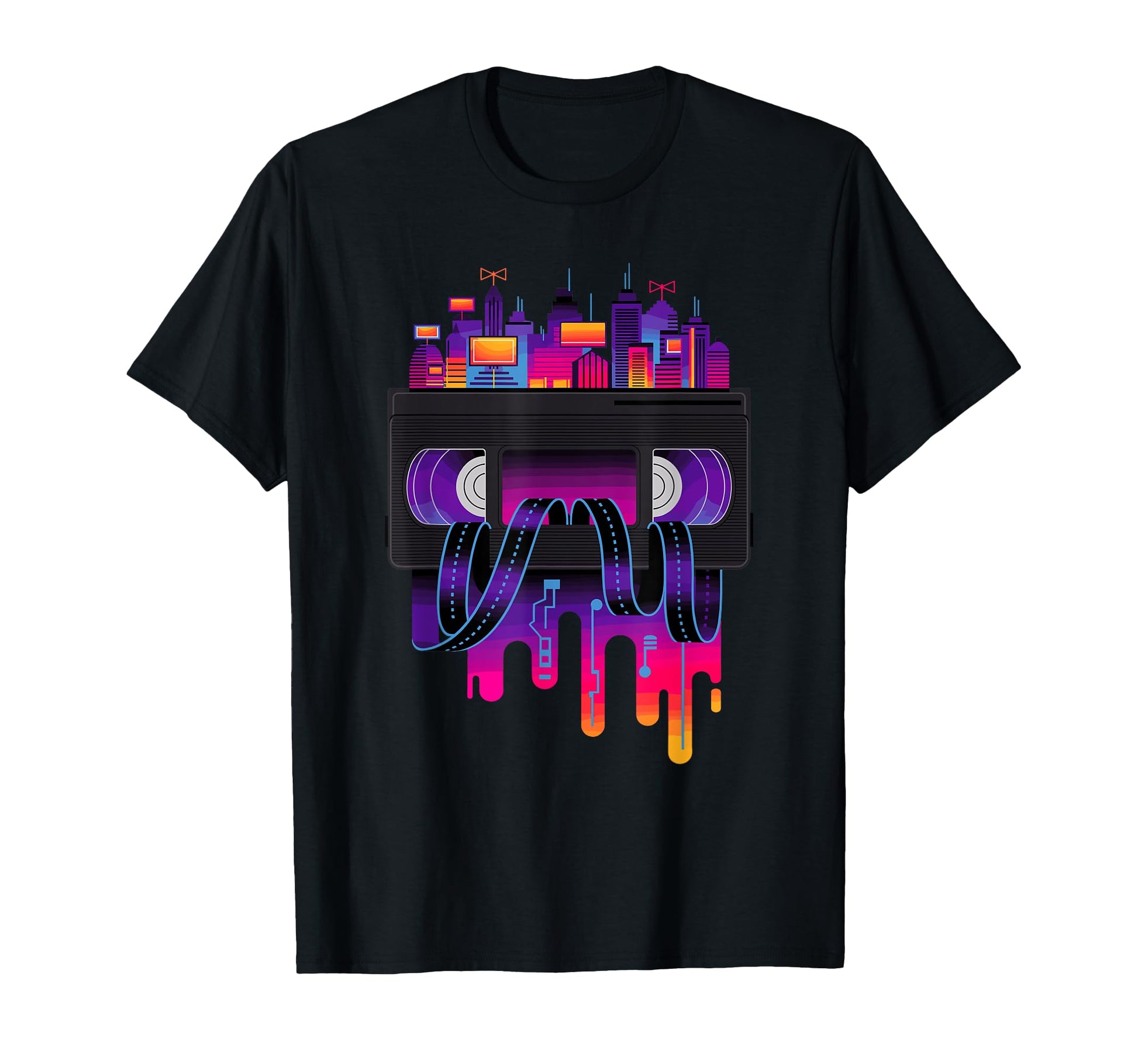 Dripping Paint Art Cassette Tape Vhs T-Shirt - Aesthetic Graphic Unisex - T-Shirt, Sweatshirt, Hoodie