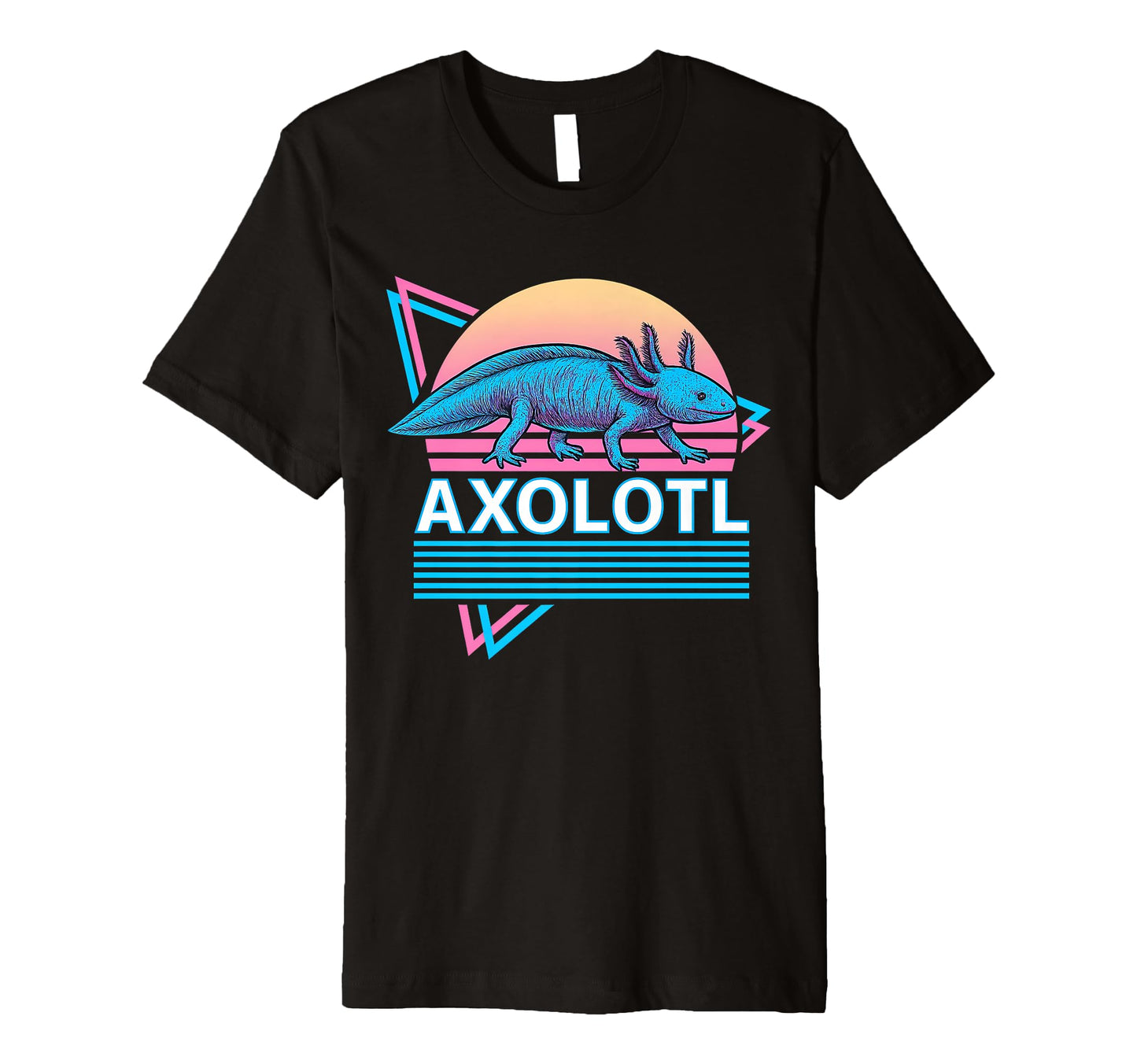 Axolotl Synthwave Aesthetic Animal T-Shirt - Minimalist Print for Adults - T-Shirt, Sweatshirt, Hoodie