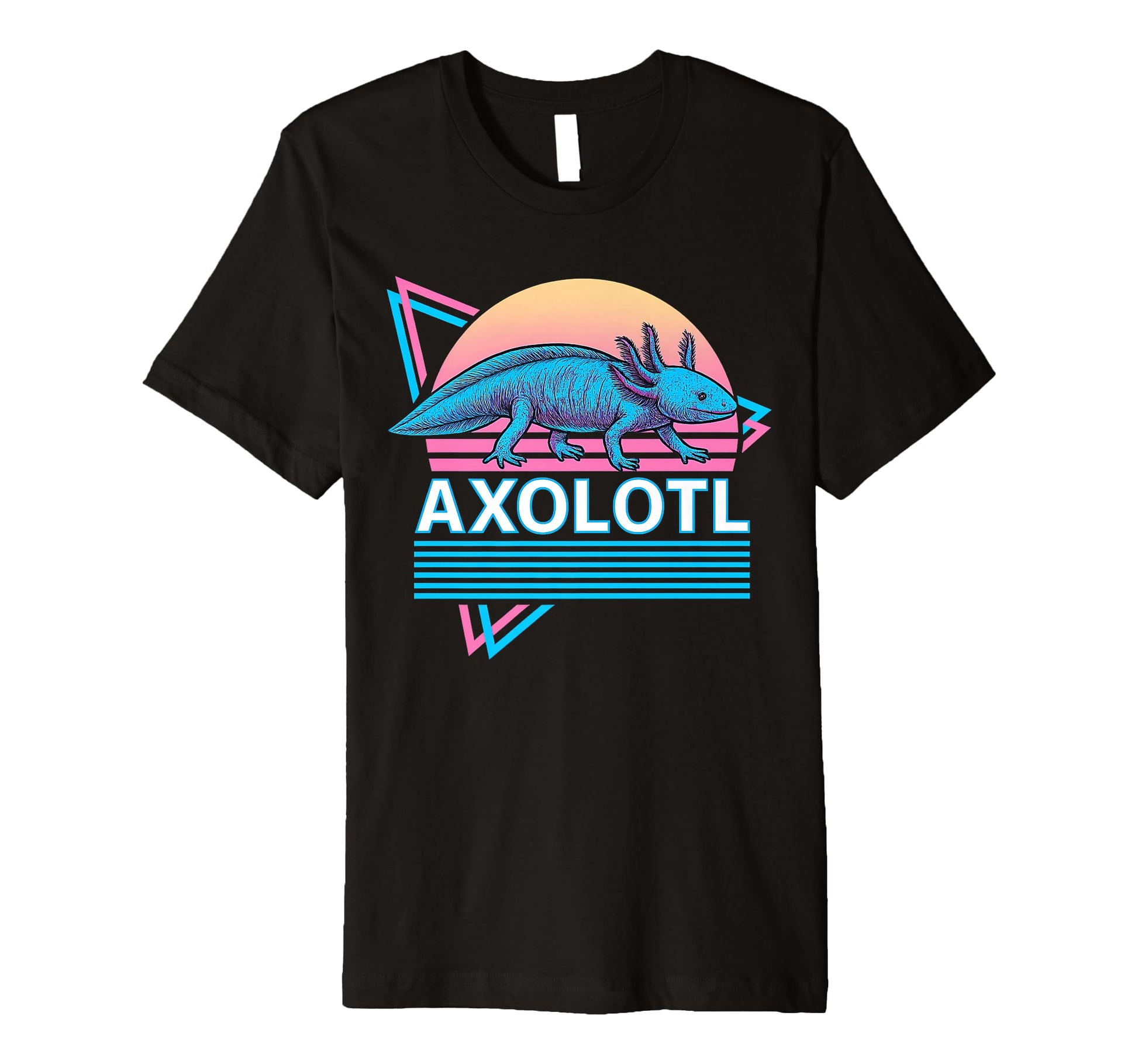 Axolotl Synthwave Aesthetic Animal T-Shirt - Minimalist Print for Adults - T-Shirt, Sweatshirt, Hoodie