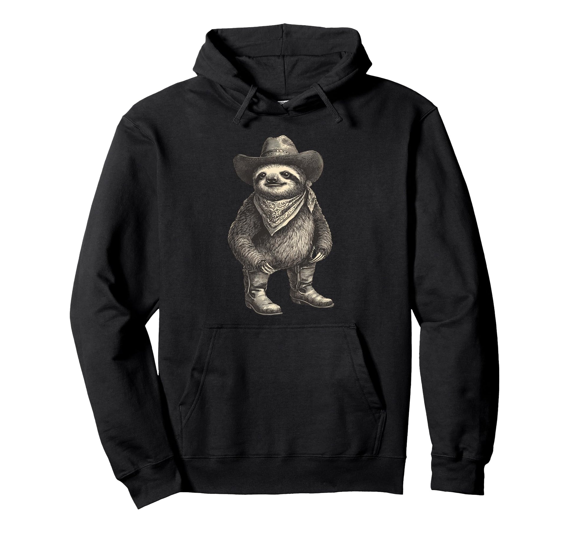 Country Cowboy Sloth Rodeo Cowgirl Hoodie - Fun Novelty Design for Adults - T-Shirt, Sweatshirt, Hoodie