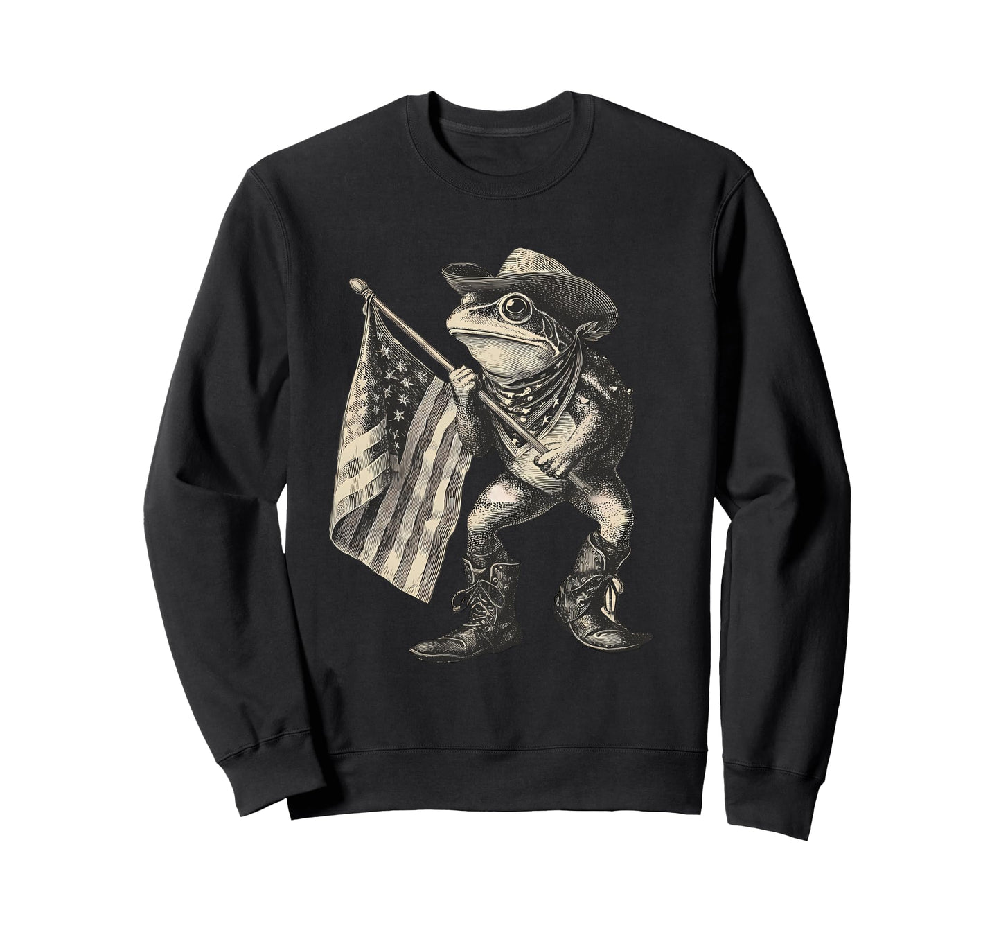 Frog Cowboy Rodeo Cowgirl Toad Western Sweatshirt - Unique Graphic Unisex - T-Shirt, Sweatshirt, Hoodie