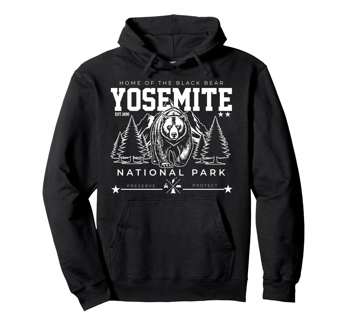Home Bear Yosemite National Park State Hoodie - Novelty Apparel for Adults - T-Shirt, Sweatshirt, Hoodie
