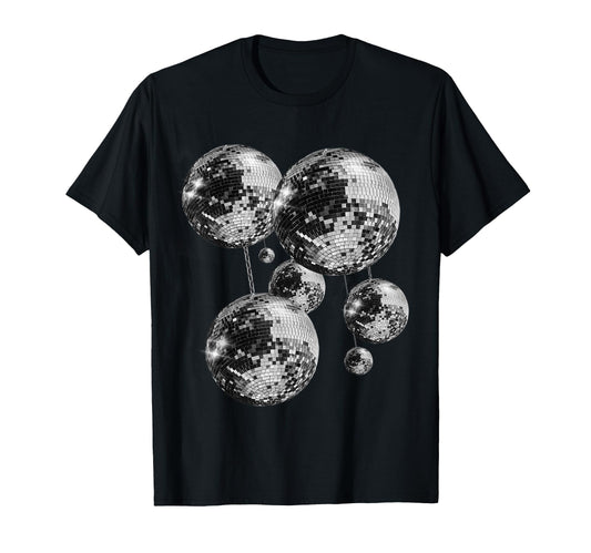 Black And White Disco Ball Pattern T-Shirt - Streetwear Style Men Women - T-Shirt, Sweatshirt, Hoodie