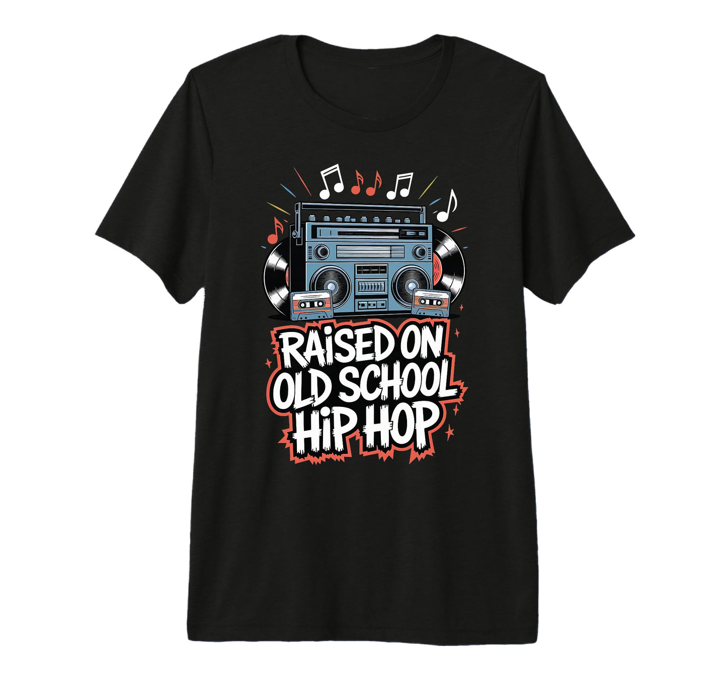 Raised Old School Hip Hop Tri Blend T-Shirt - Graphic Print Men Women - T-Shirt, Sweatshirt, Hoodie