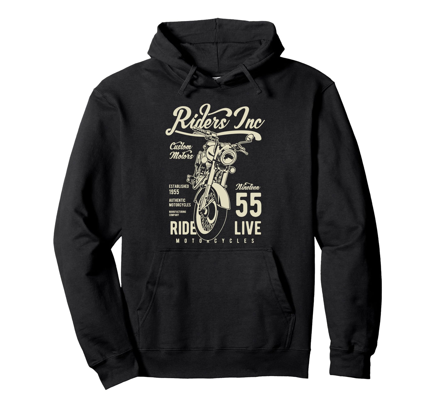 Riders Inc 1955 Motorcycle Hoodie - Graphic Print Men Women - T-Shirt, Sweatshirt, Hoodie