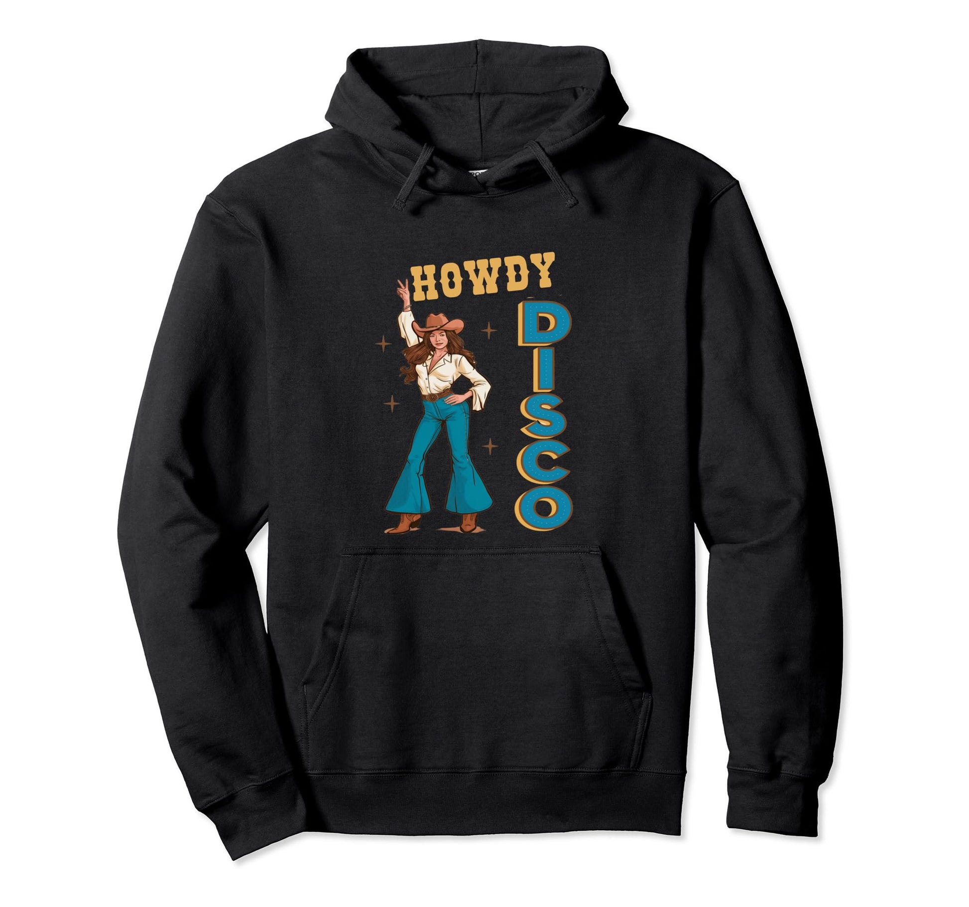 Cowgigl Howdy Disco Western Dance Hoodie - Graphic Print Men Women - T-Shirt, Sweatshirt, Hoodie