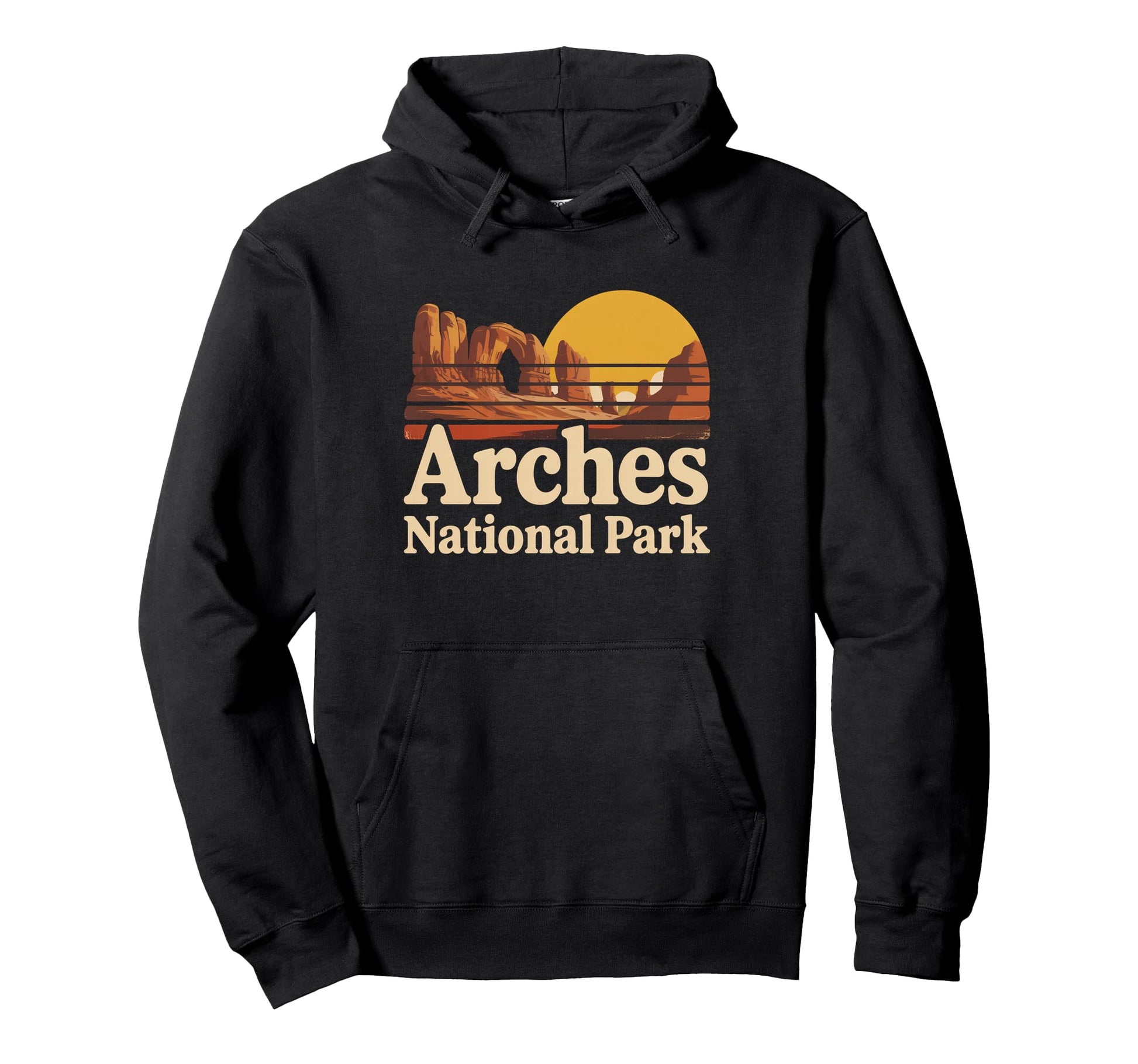Arches National Park Mountain Sunset Hoodie - Novelty Apparel for Adults - T-Shirt, Sweatshirt, Hoodie