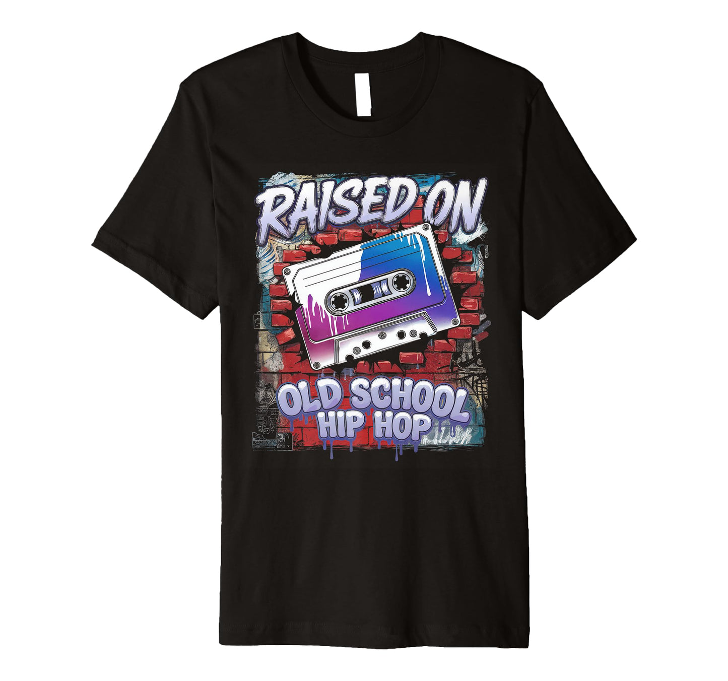 Raised Old School Hip Hop Cassette T-Shirt - Aesthetic Graphic Unisex - T-Shirt, Sweatshirt, Hoodie