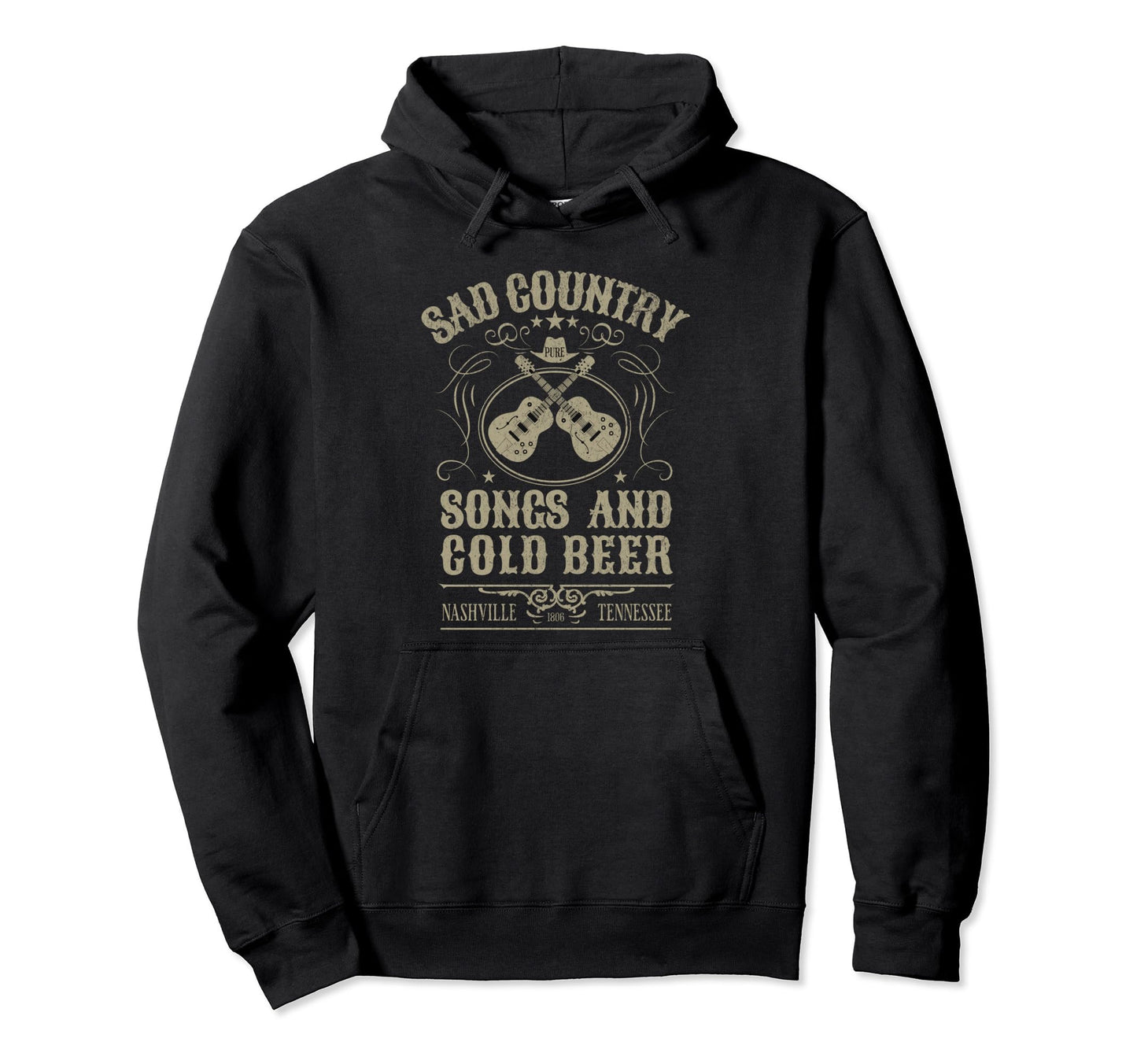 Sad Country Songs And Cold Beer Hoodie - Aesthetic Graphic Unisex - T-Shirt, Sweatshirt, Hoodie
