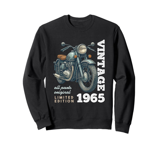 1965 60 Years Old Motorcycle 60Th Sweatshirt - Unique Graphic Unisex - T-Shirt, Sweatshirt, Hoodie