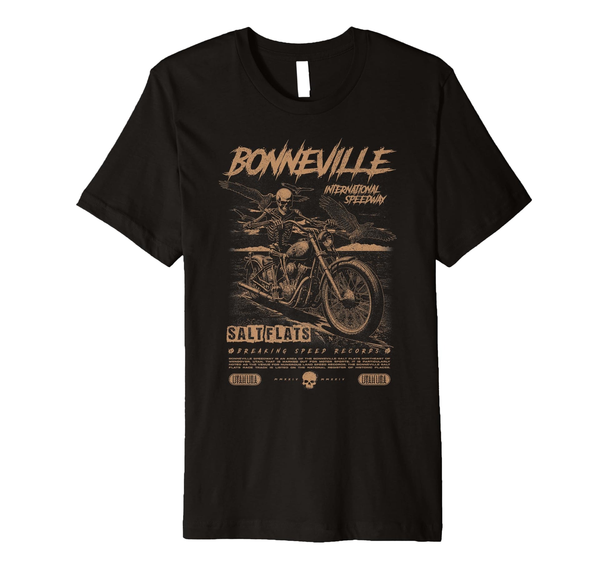 Bonneville Salt Flats Motorcycle T-Shirt - Unique Graphic for Adults - T-Shirt, Sweatshirt, Hoodie