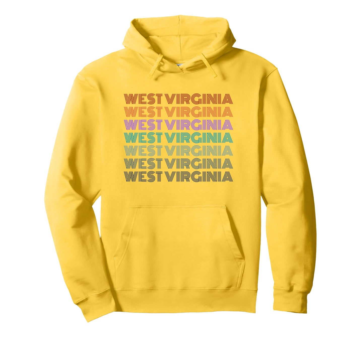 West Virginia State Travel Souvenir Hoodie - Fun Novelty Design for Adults - T-Shirt, Sweatshirt, Hoodie