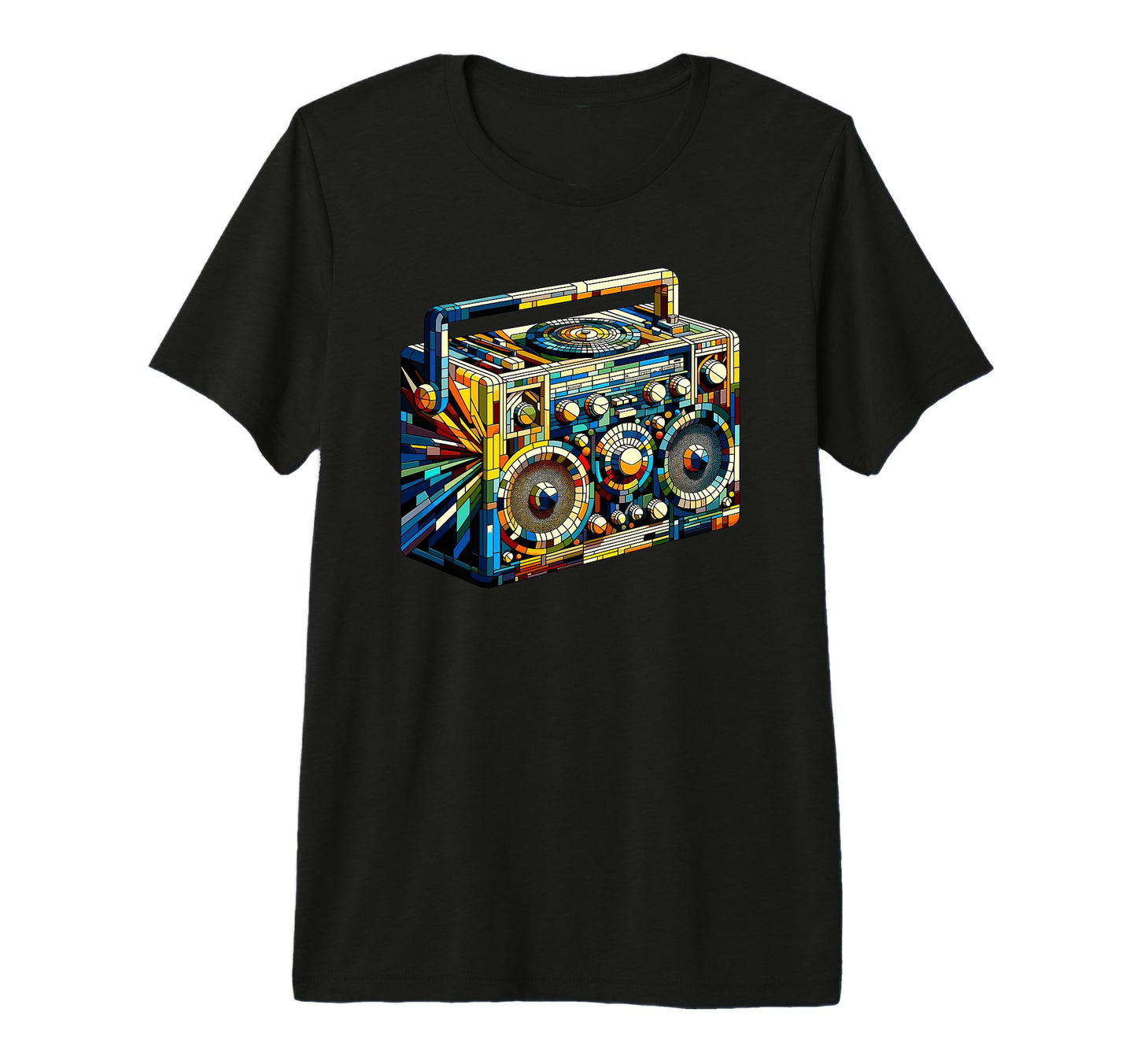 Polygon Art Boombox Old School 80S T-Shirt - Casual Everyday Wear Unisex - T-Shirt, Sweatshirt, Hoodie