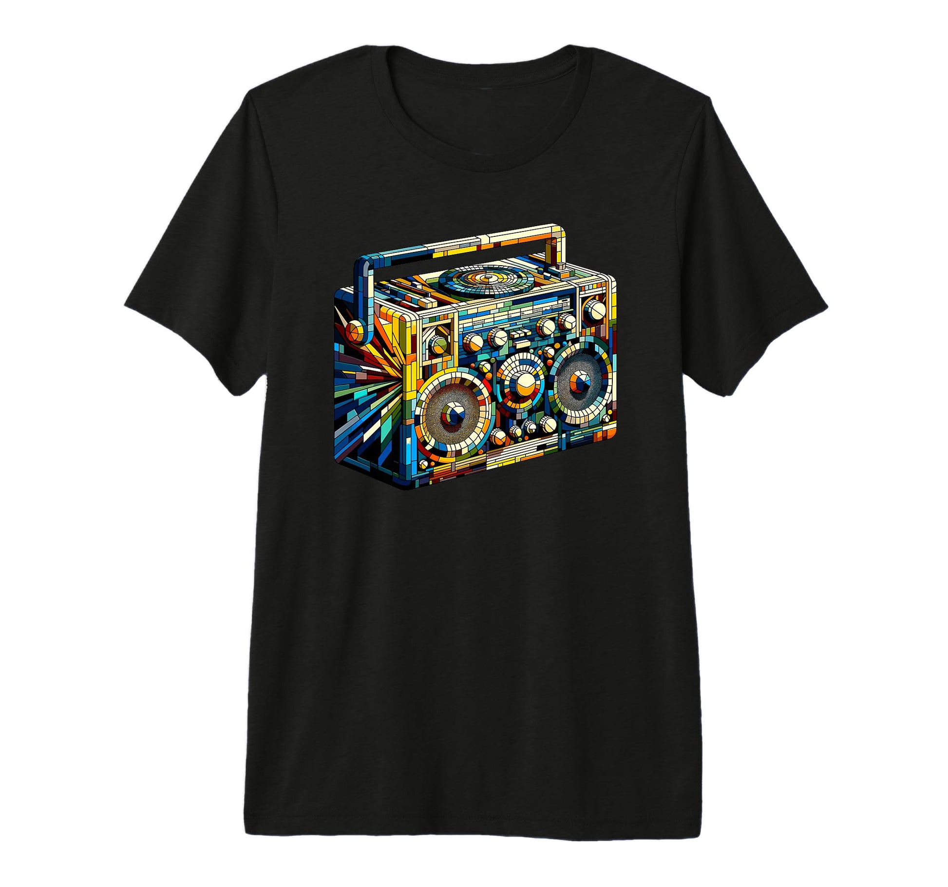 Polygon Art Boombox Old School 80S T-Shirt - Casual Everyday Wear Unisex - T-Shirt, Sweatshirt, Hoodie