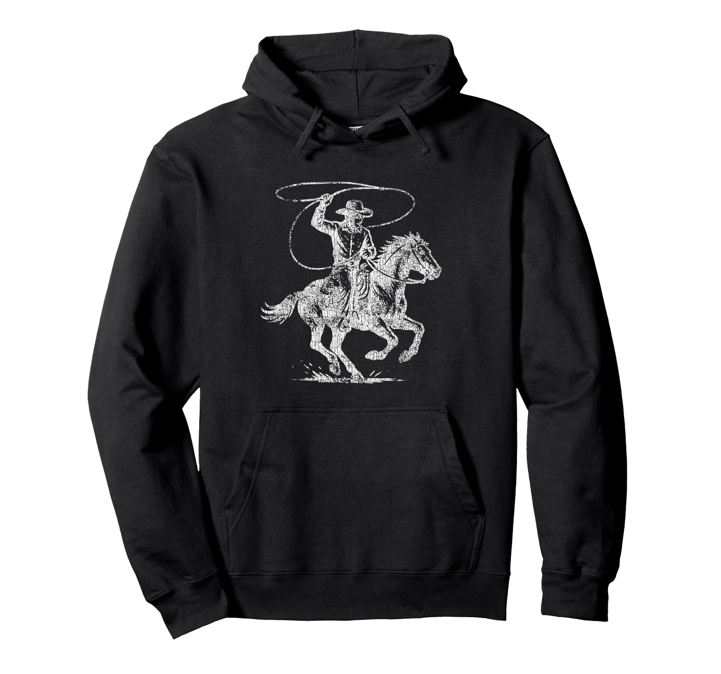 Rodeo Cowboy Woodcut Western Hoodie - Casual Everyday Wear for Adults - T-Shirt, Sweatshirt, Hoodie