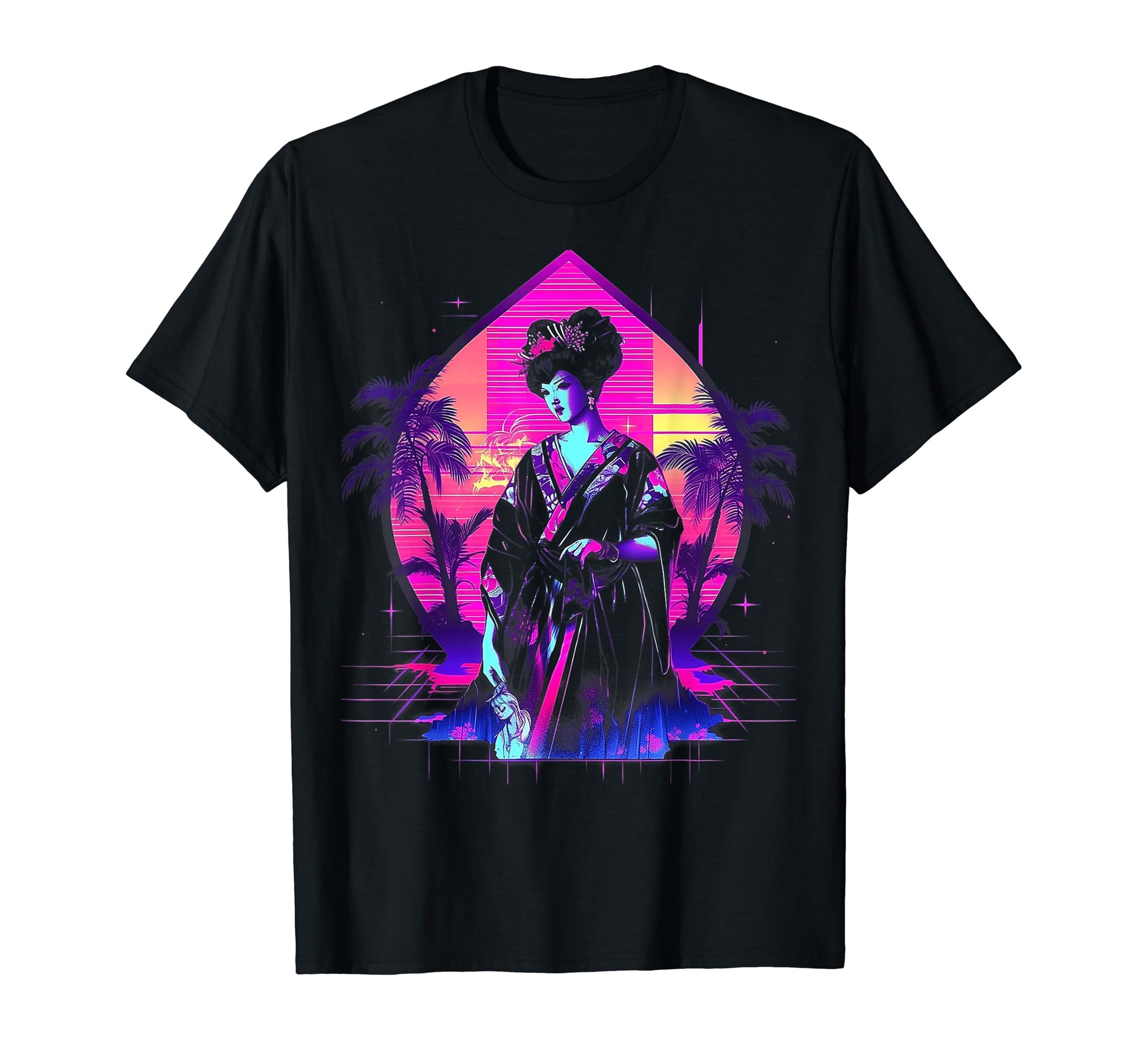 Vaporwave Geisha 80S Synthwave 26 T-Shirt - Trendy Graphic Men Women - T-Shirt, Sweatshirt, Hoodie