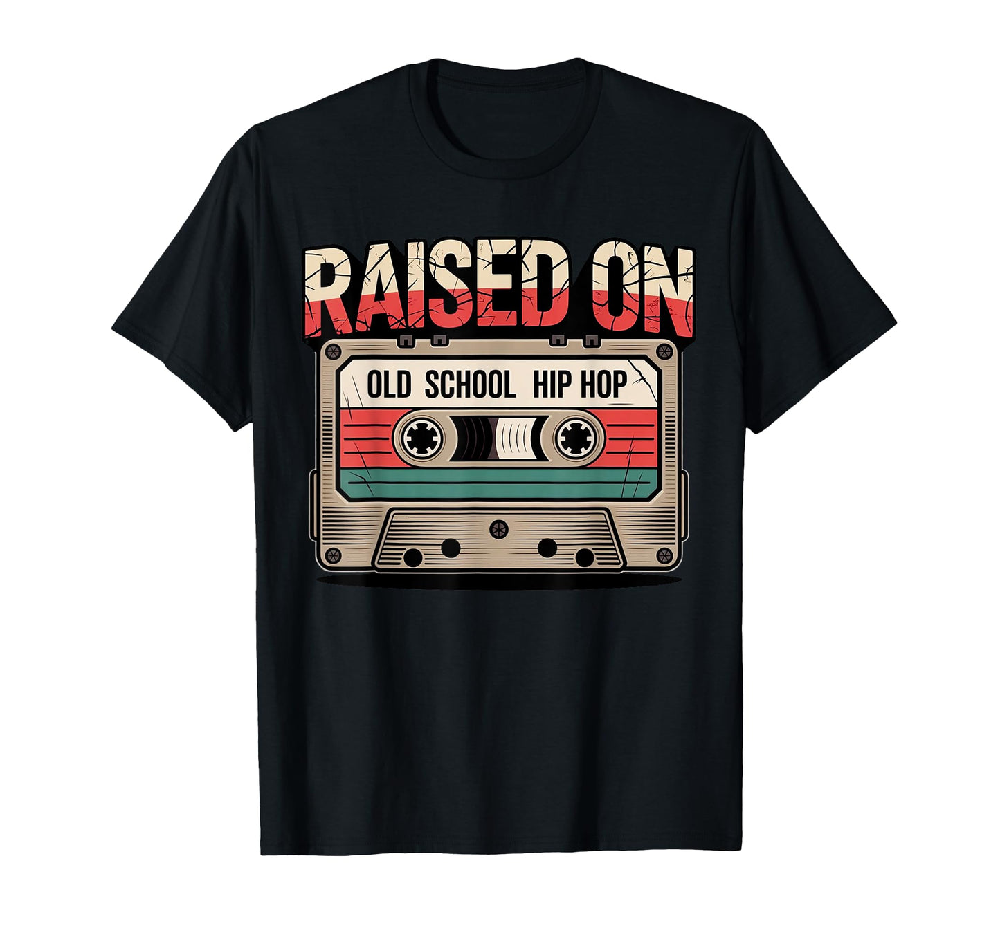 Raised Old School Hip Hop Cassette T-Shirt - Minimalist Print Men Women - T-Shirt, Sweatshirt, Hoodie
