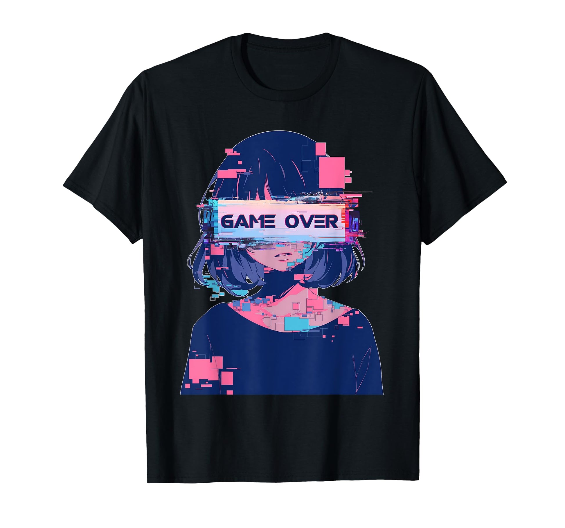 Game Over Sad Anime Vaporwave T-Shirt - Fun Novelty Design for Adults - T-Shirt, Sweatshirt, Hoodie