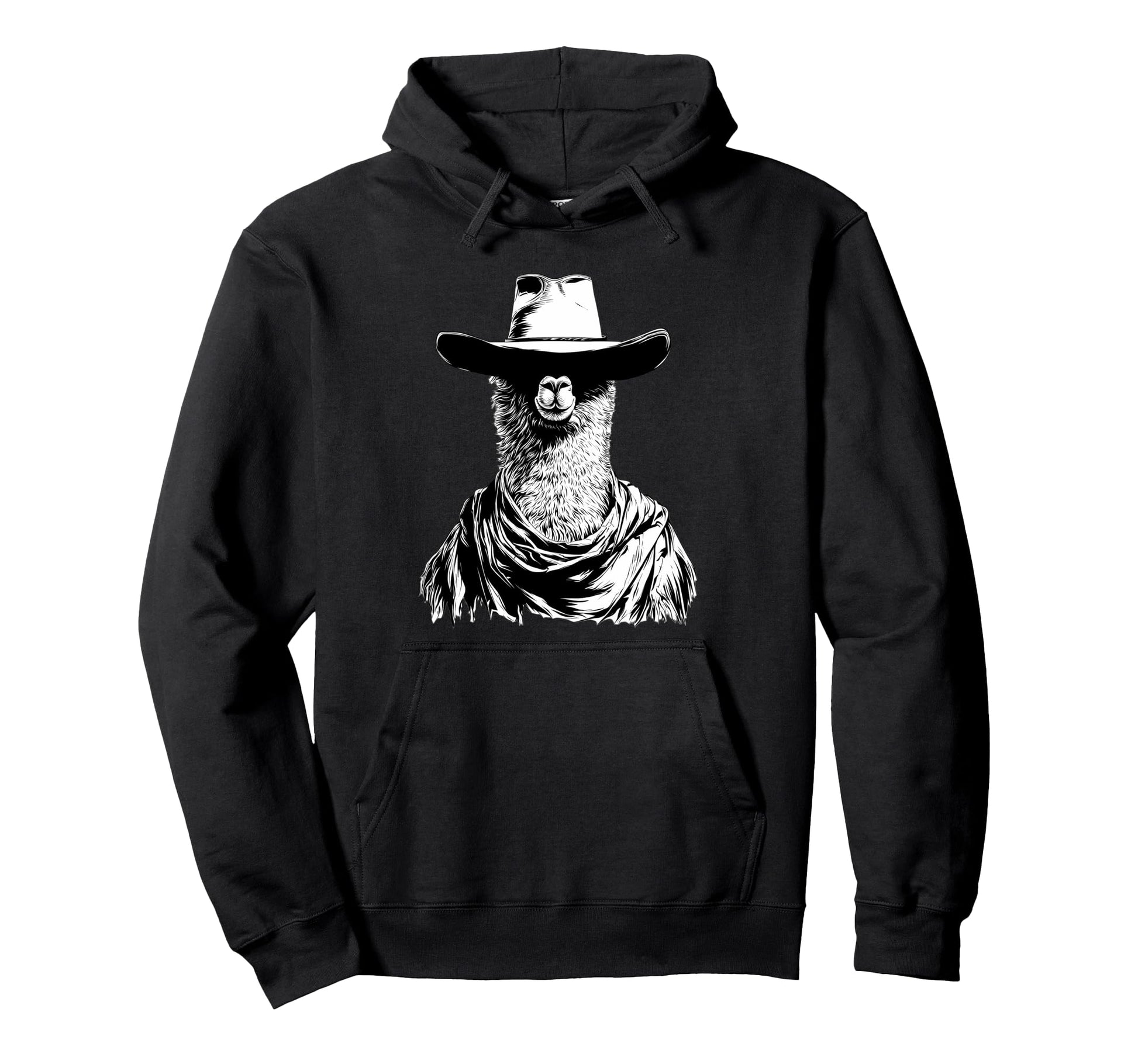 Country Cowboy Llama Alpaca Rodeo Western Hoodie - Graphic Print Unisex - T-Shirt, Sweatshirt, Hoodie