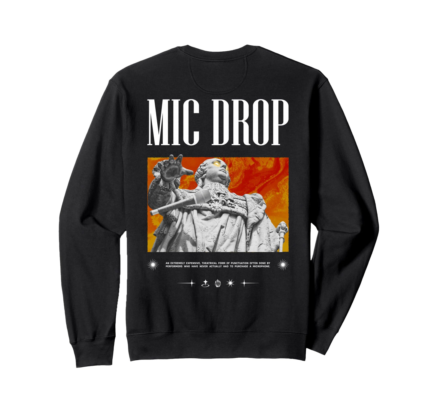 Mic Drop Backprint Aesthetic Edgy Sweatshirt - Trendy Graphic Unisex - T-Shirt, Sweatshirt, Hoodie