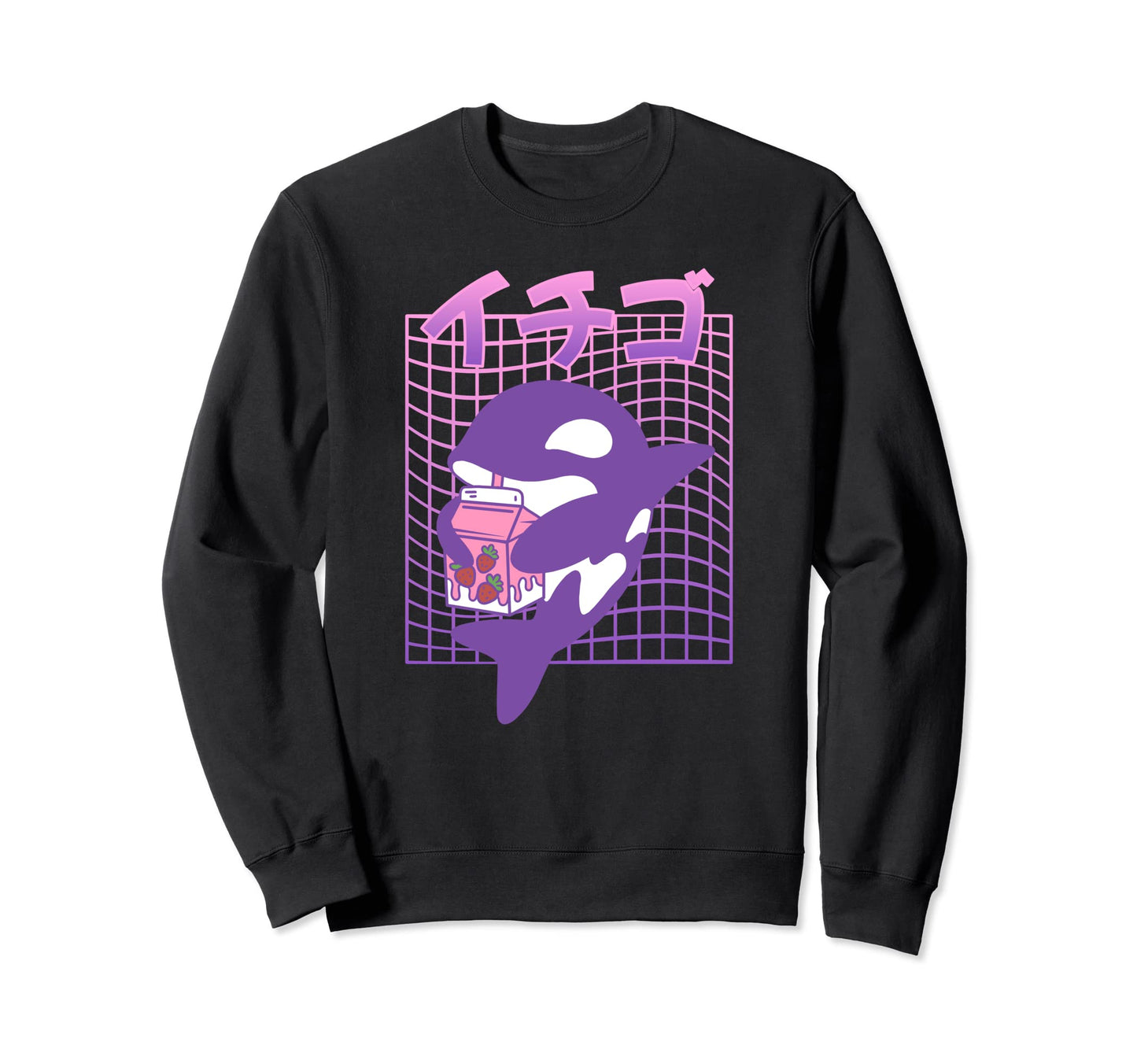 Vaporwave Aesthetic Orca Sweatshirt - Casual Everyday Wear for Adults - T-Shirt, Sweatshirt, Hoodie