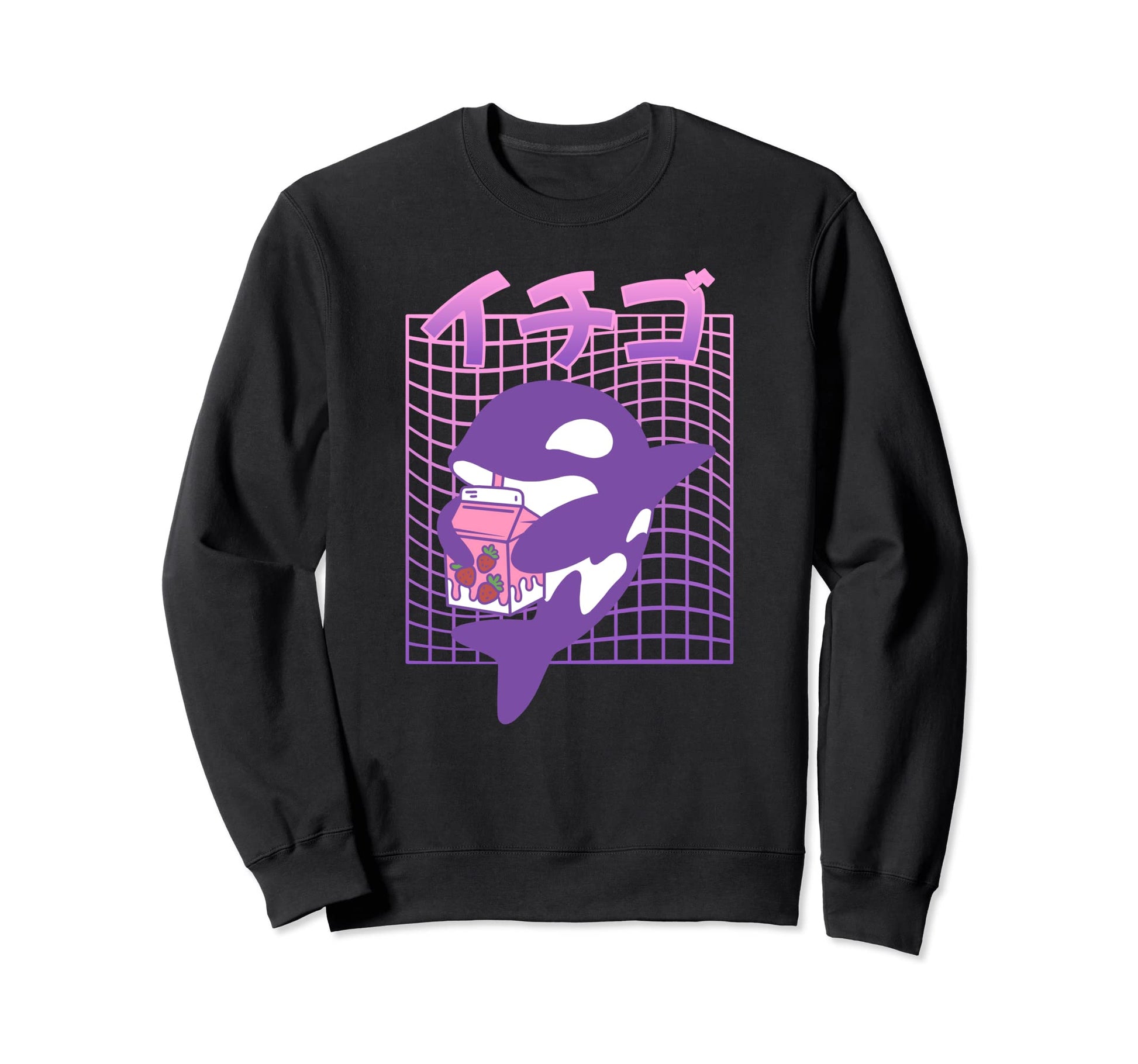 Vaporwave Aesthetic Orca Sweatshirt - Casual Everyday Wear for Adults - T-Shirt, Sweatshirt, Hoodie