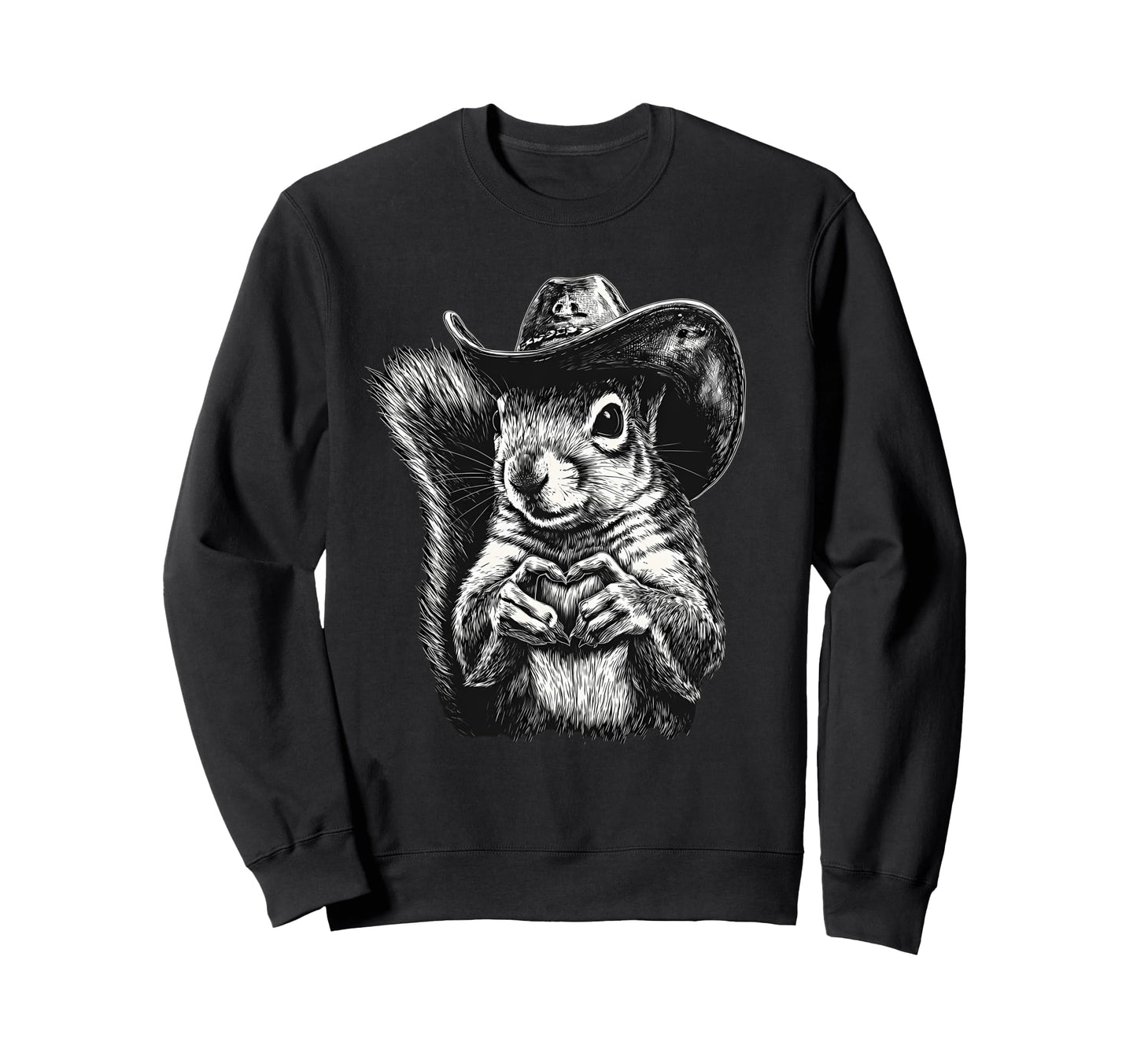 Squirrel Cowboy Rodeo Cowgirl Western Sweatshirt - Graphic Print Unisex - T-Shirt, Sweatshirt, Hoodie