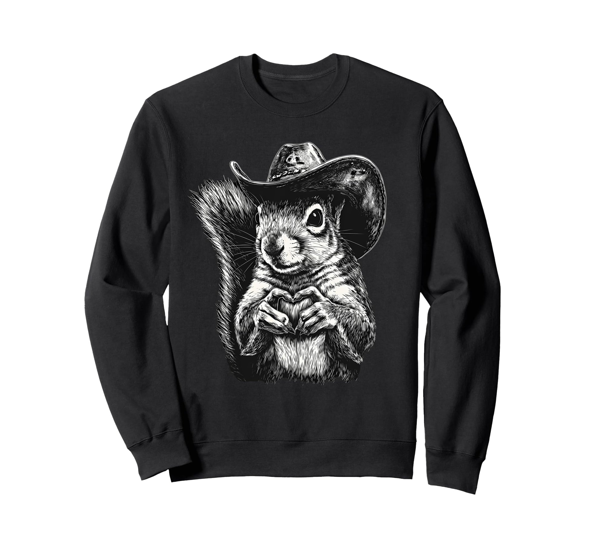 Squirrel Cowboy Rodeo Cowgirl Western Sweatshirt - Graphic Print Unisex - T-Shirt, Sweatshirt, Hoodie