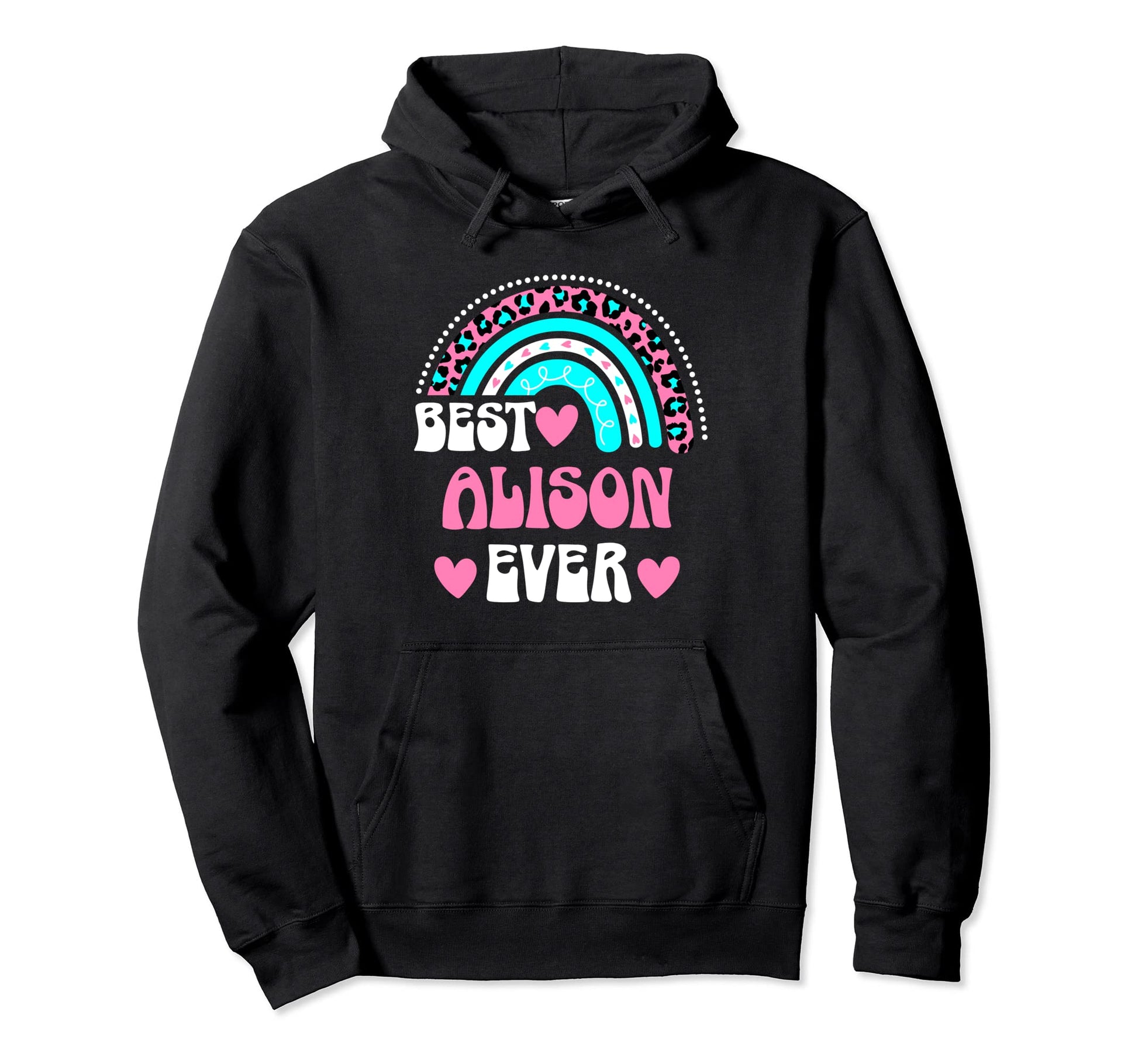 Best Alison Ever Personal Name Leopard Hoodie - Graphic Print Men Women - T-Shirt, Sweatshirt, Hoodie