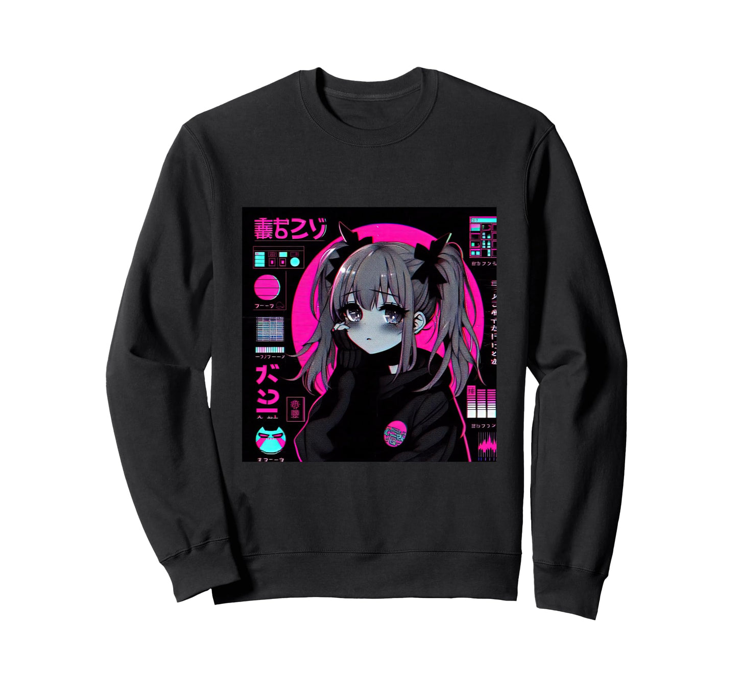 Vaporwave Anime Japanese Aesthetic Sweatshirt - Trendy Graphic for Adults - T-Shirt, Sweatshirt, Hoodie