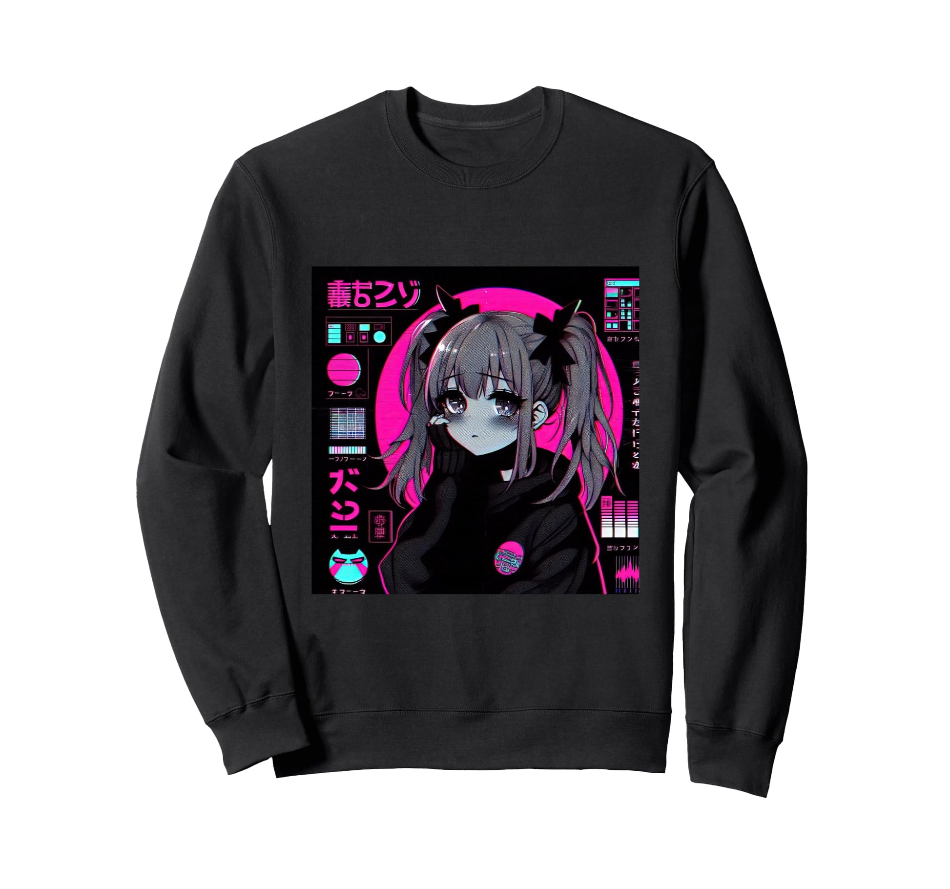 Vaporwave Anime Japanese Aesthetic Sweatshirt - Trendy Graphic for Adults - T-Shirt, Sweatshirt, Hoodie