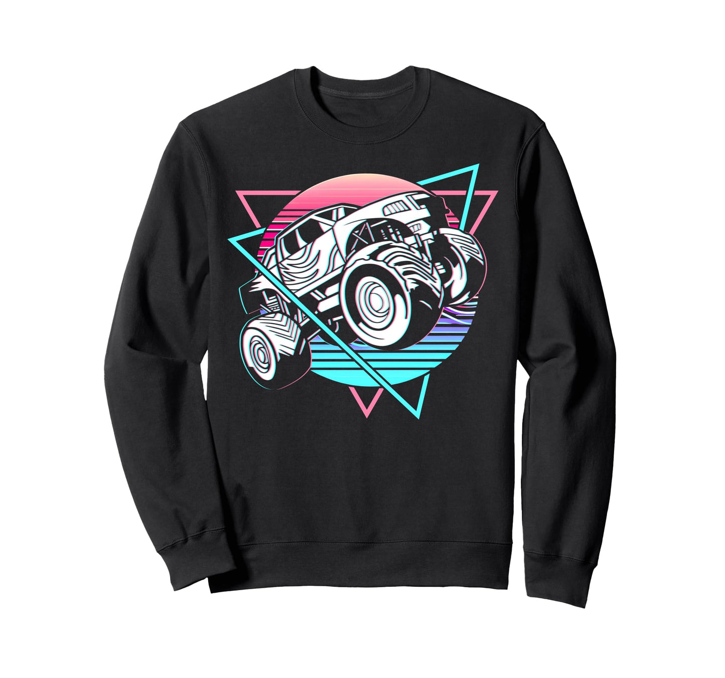 Vaporwave Aesthetic Monster Truck Sweatshirt - Fun Novelty Design Unisex - T-Shirt, Sweatshirt, Hoodie