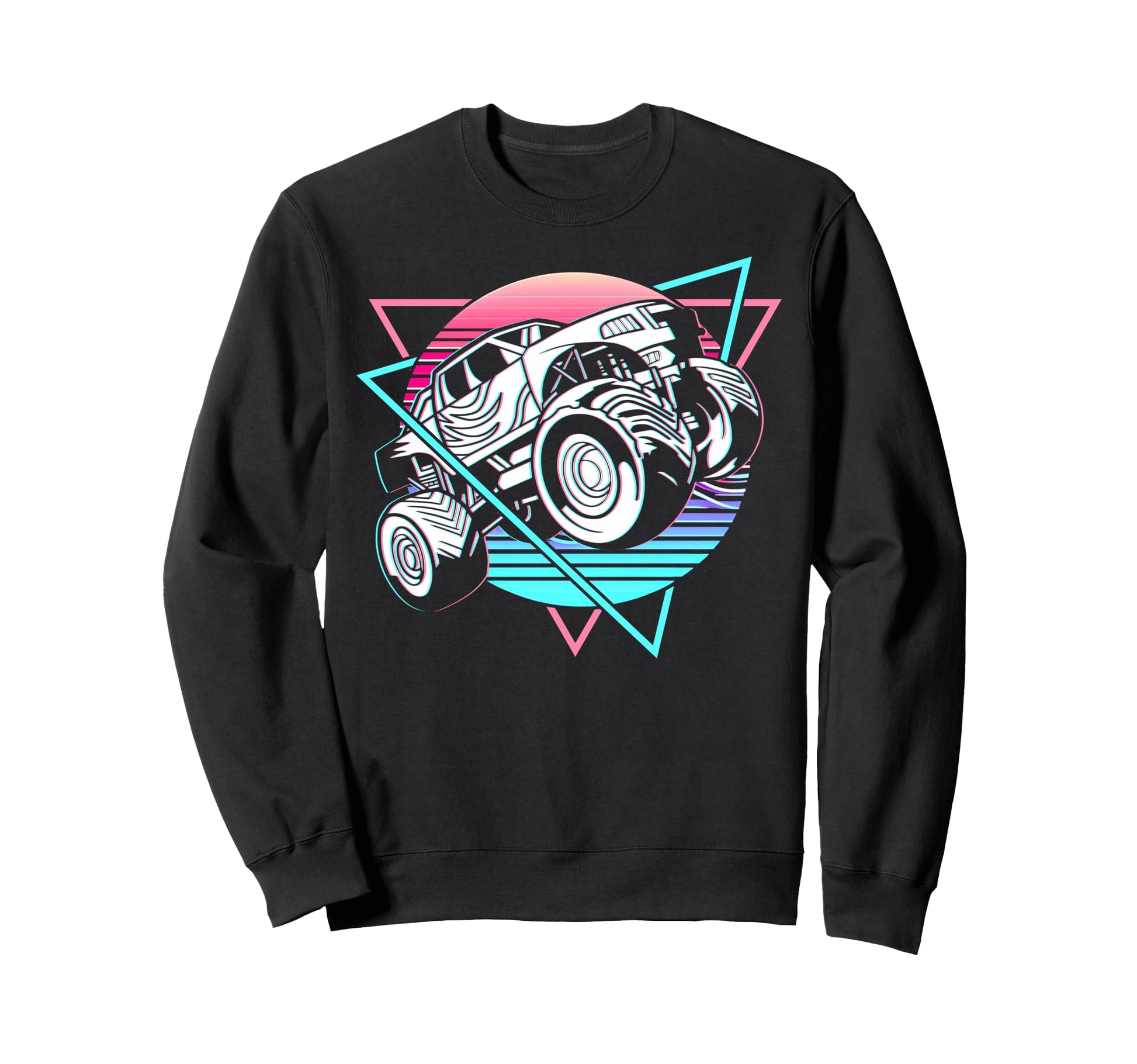 Vaporwave Aesthetic Monster Truck Sweatshirt - Fun Novelty Design Unisex - T-Shirt, Sweatshirt, Hoodie
