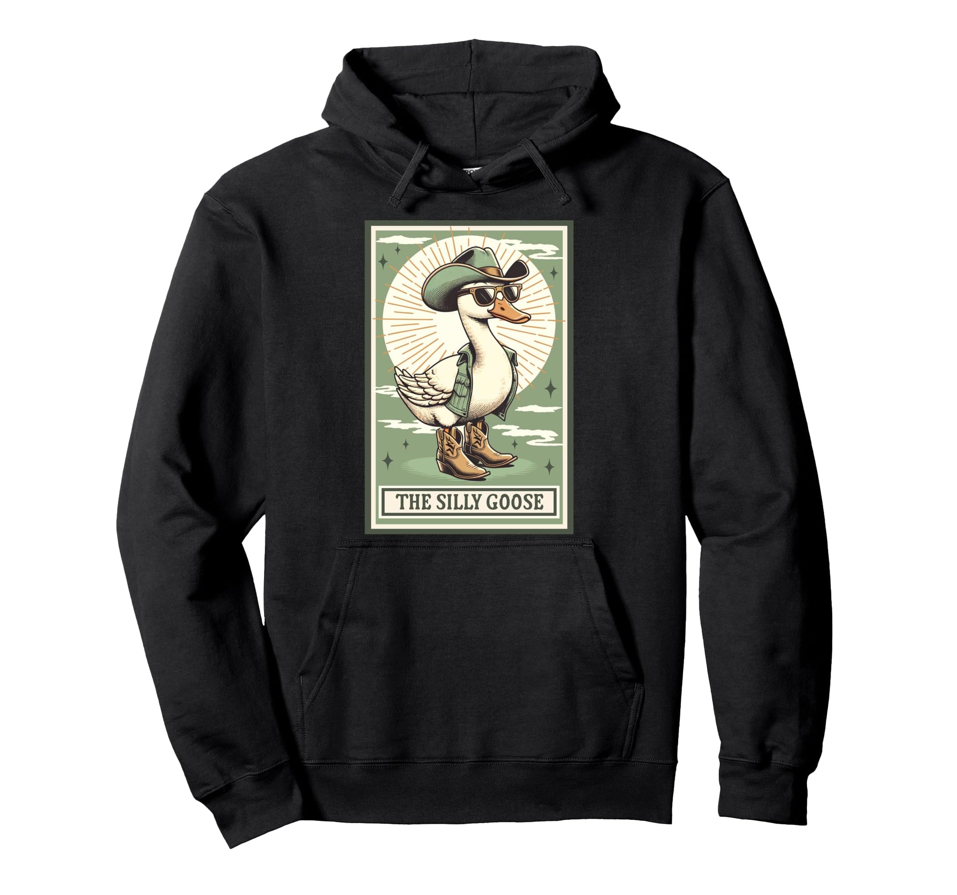 Silly Goose Card Country Western Hoodie - Casual Everyday Wear for Adults - T-Shirt, Sweatshirt, Hoodie