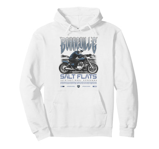 Bonneville Salt Flats Motorcycle Racing Hoodie - Unique Graphic Men Women - T-Shirt, Sweatshirt, Hoodie