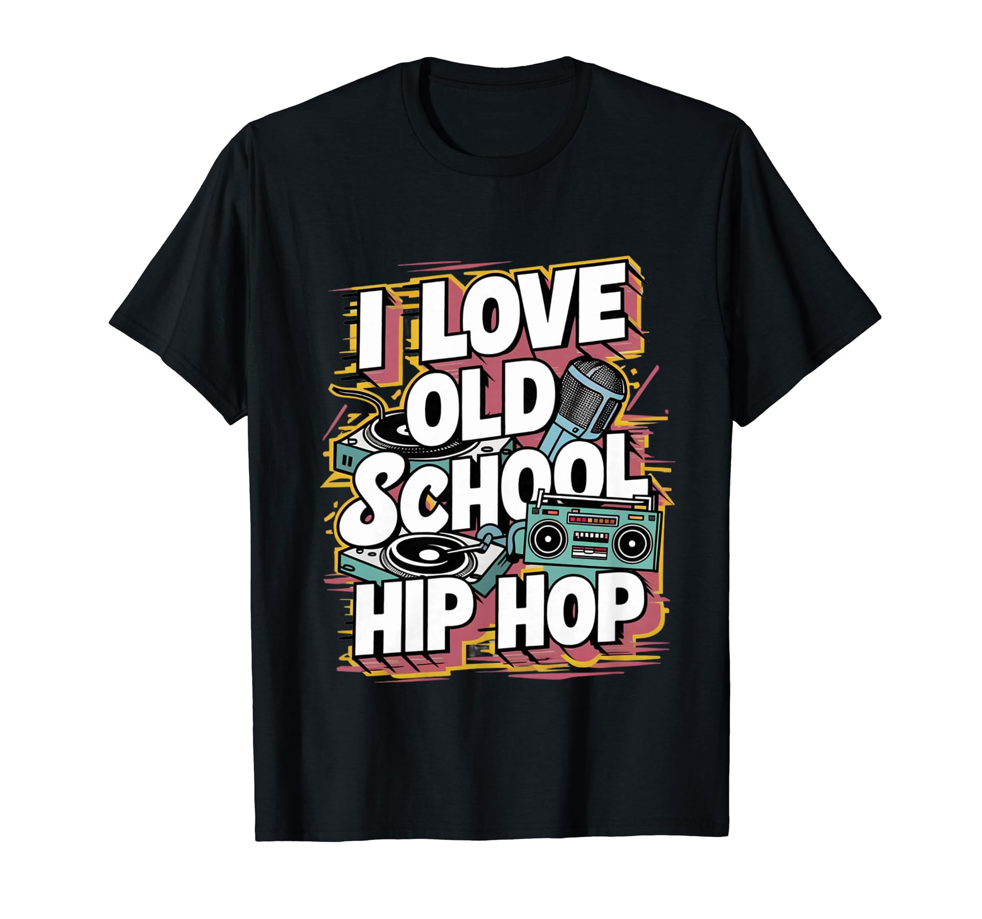 I Love Old School Hip Hop Urban Rap Music T-Shirt - Unique Graphic Unisex - T-Shirt, Sweatshirt, Hoodie