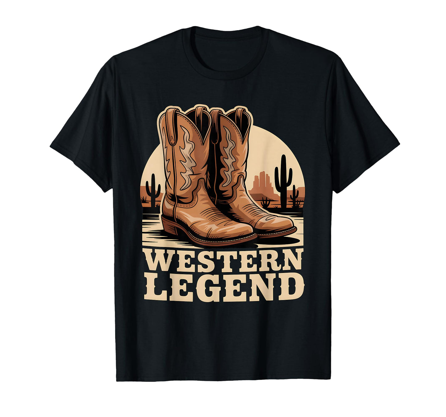 Western Legend Cowboy Boots Desert T-Shirt - Custom Art Print Men Women - T-Shirt, Sweatshirt, Hoodie