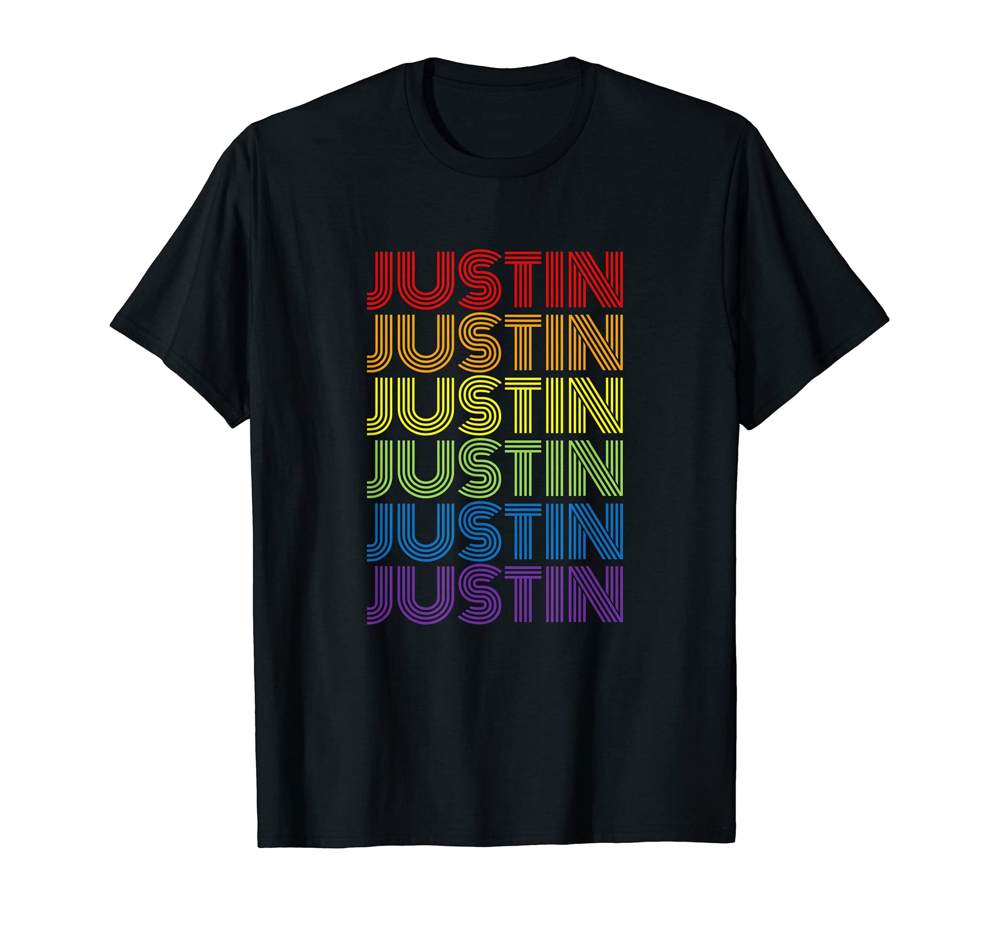 Justin Rainbow T-Shirt - Casual Everyday Wear for Adults - T-Shirt, Sweatshirt, Hoodie