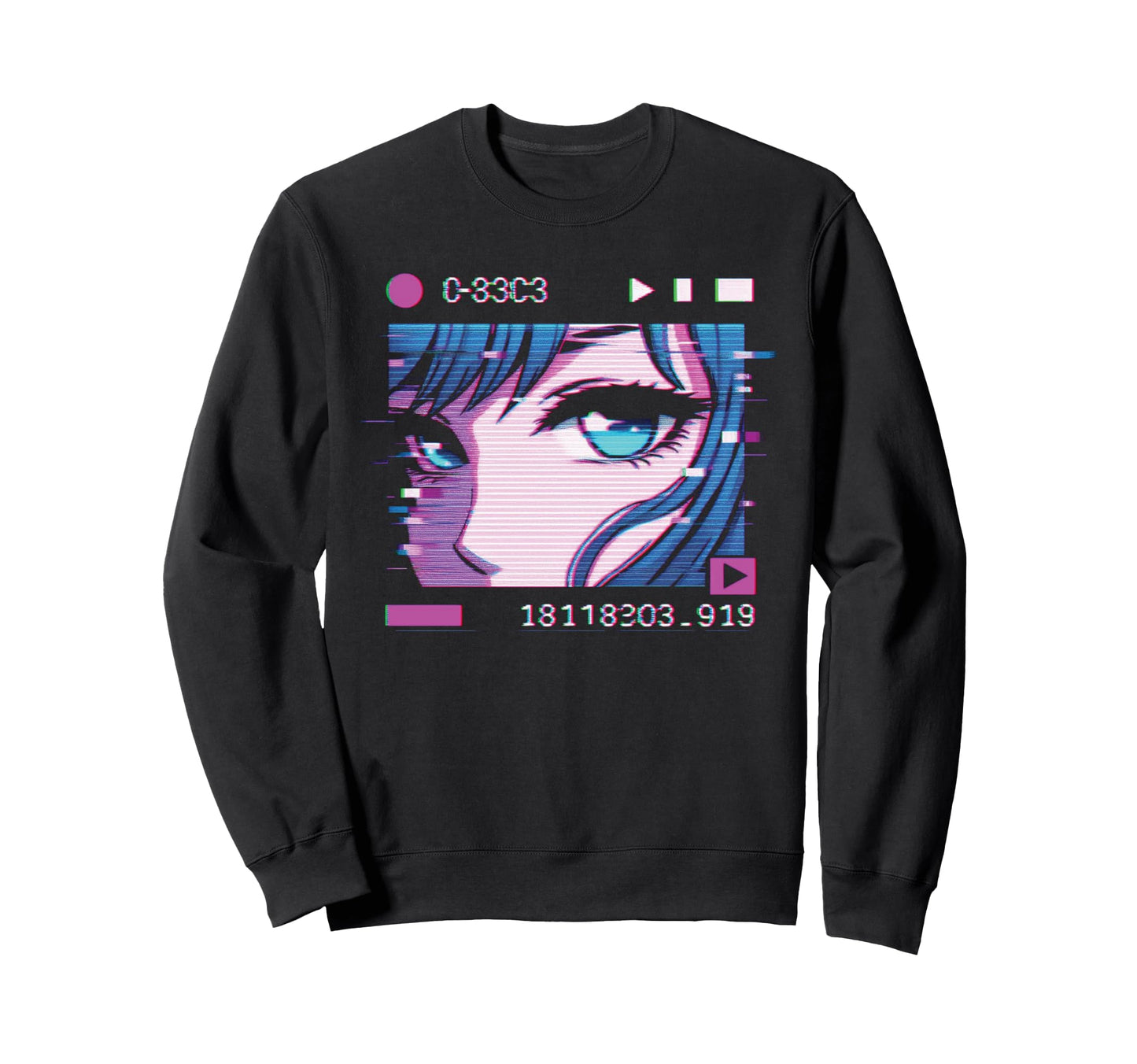 Anime Vaporwave Aesthetic Sweatshirt - Casual Everyday Wear for Adults - T-Shirt, Sweatshirt, Hoodie