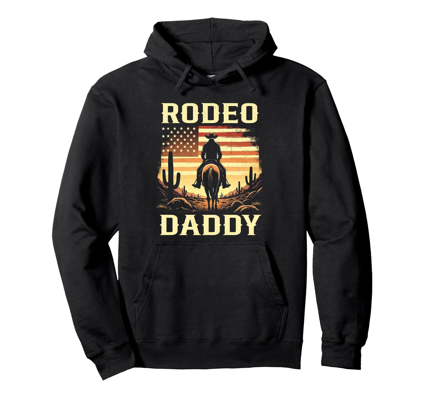 Rodeo Daddy Cowboy Horseback Western Hoodie - Custom Art Print for Adults - T-Shirt, Sweatshirt, Hoodie