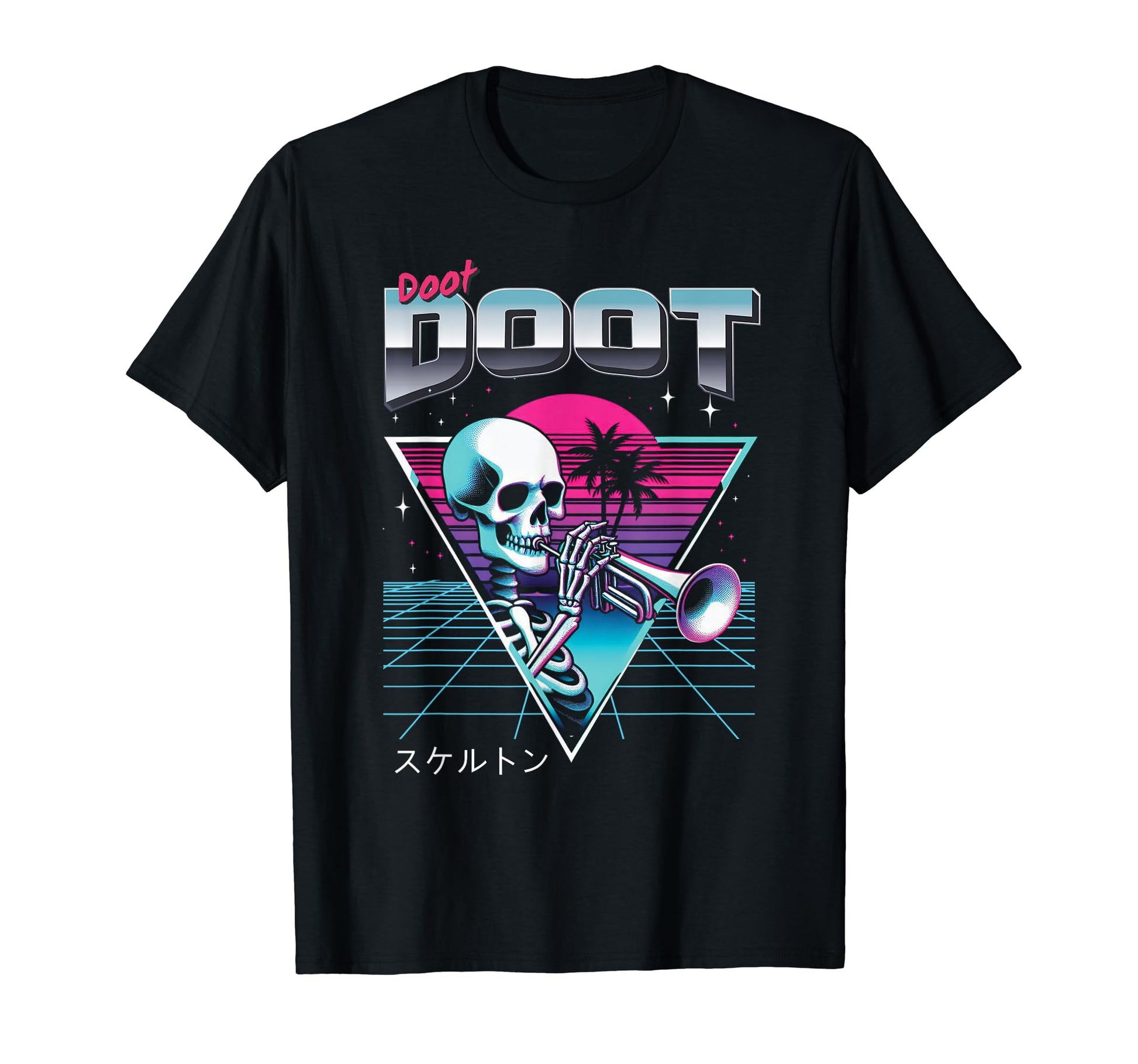 Doot Skeleton Playing Trumpet T-Shirt - Minimalist Print Men Women - T-Shirt, Sweatshirt, Hoodie