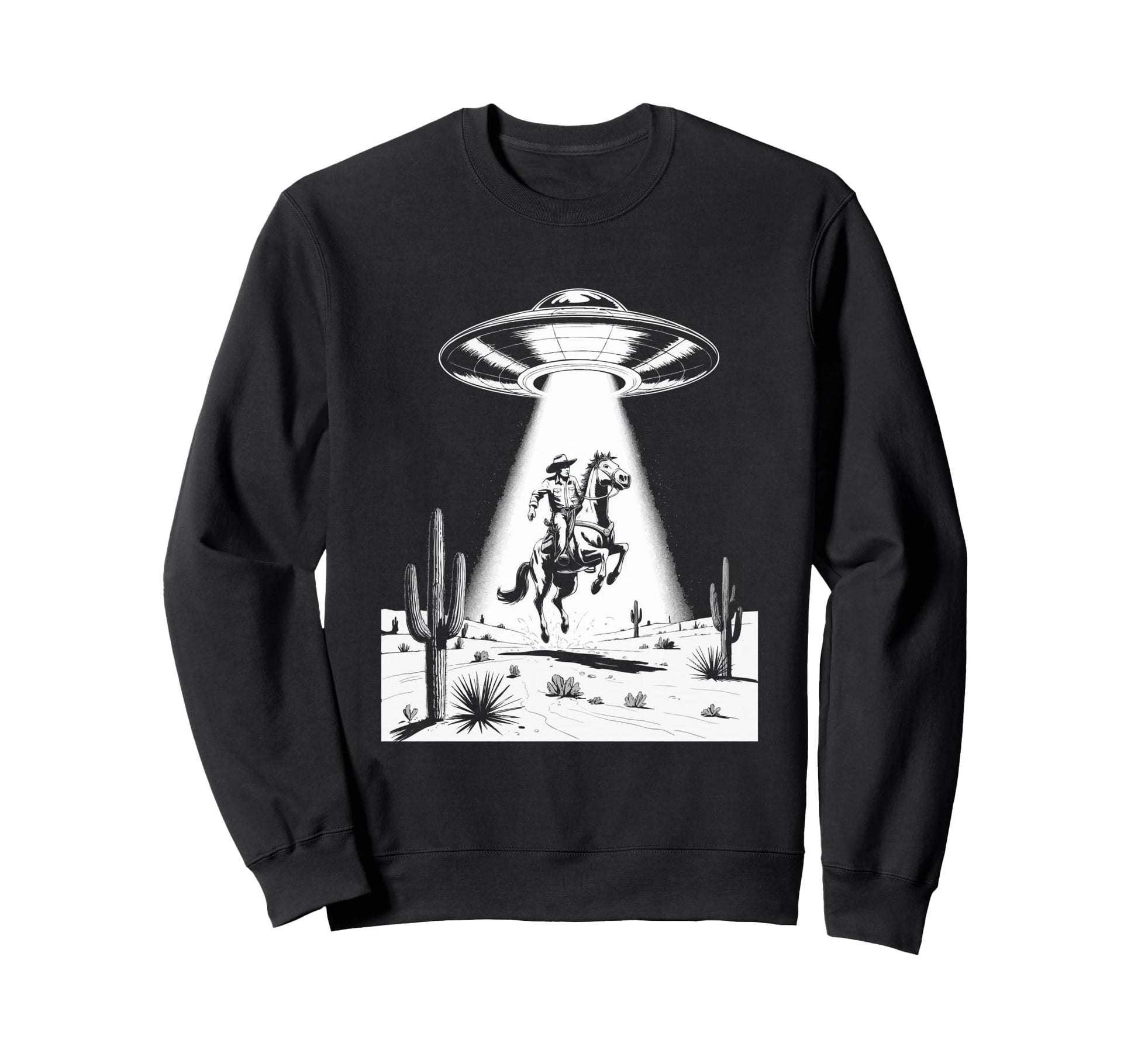 Howdy Western Cowboy Ufo Sweatshirt - Graphic Print Men Women - T-Shirt, Sweatshirt, Hoodie