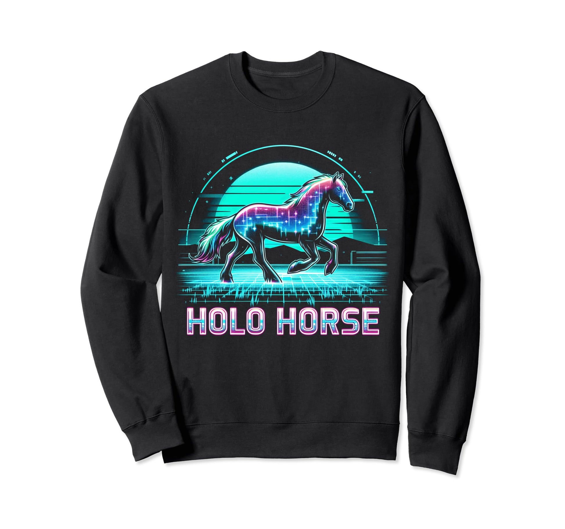 Horse Vaporwave Aesthetics Sweatshirt - Aesthetic Graphic Men Women - T-Shirt, Sweatshirt, Hoodie